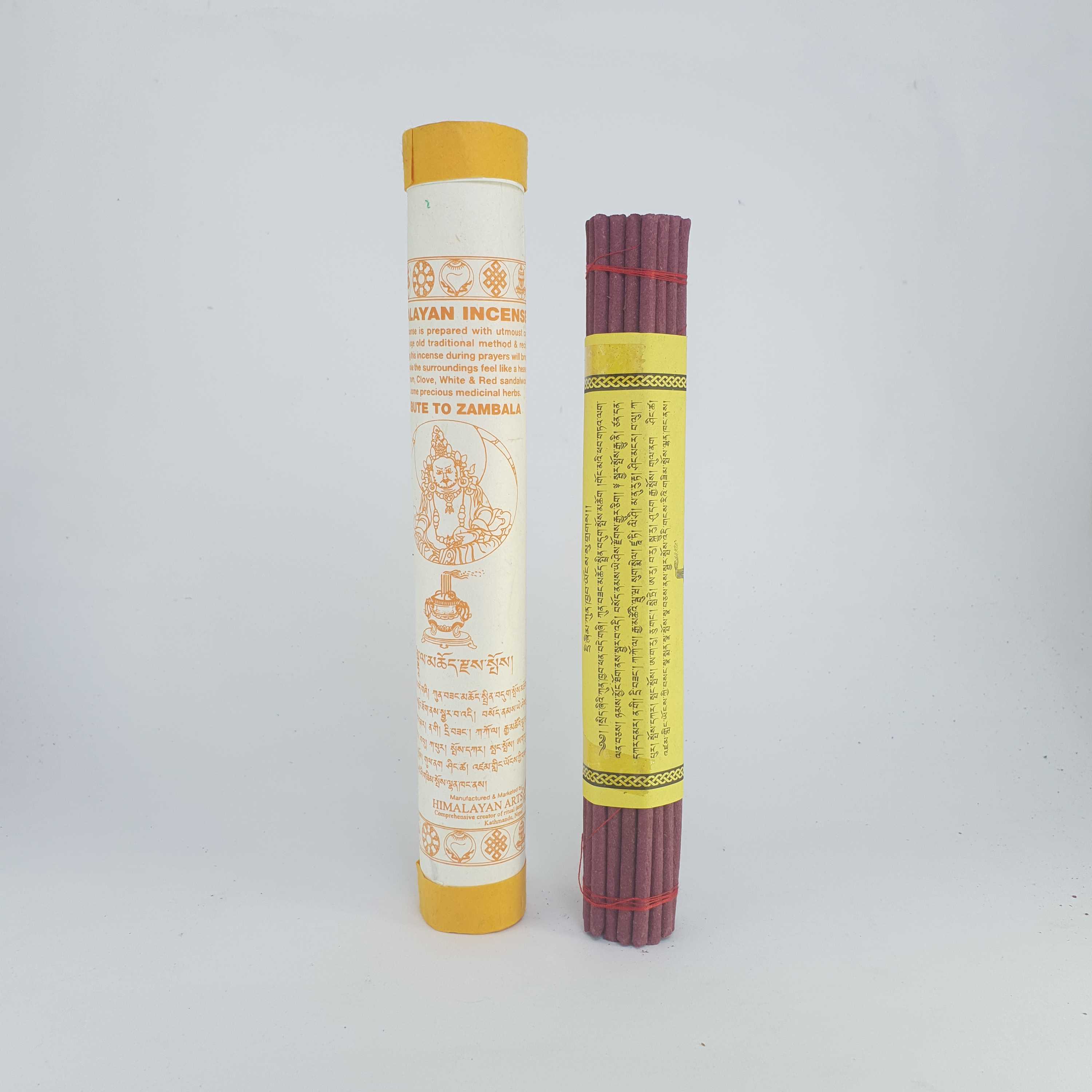 premium Tribute To Yellow Jambhala Zambala Himalayan Buddhist Herbal Incense tube