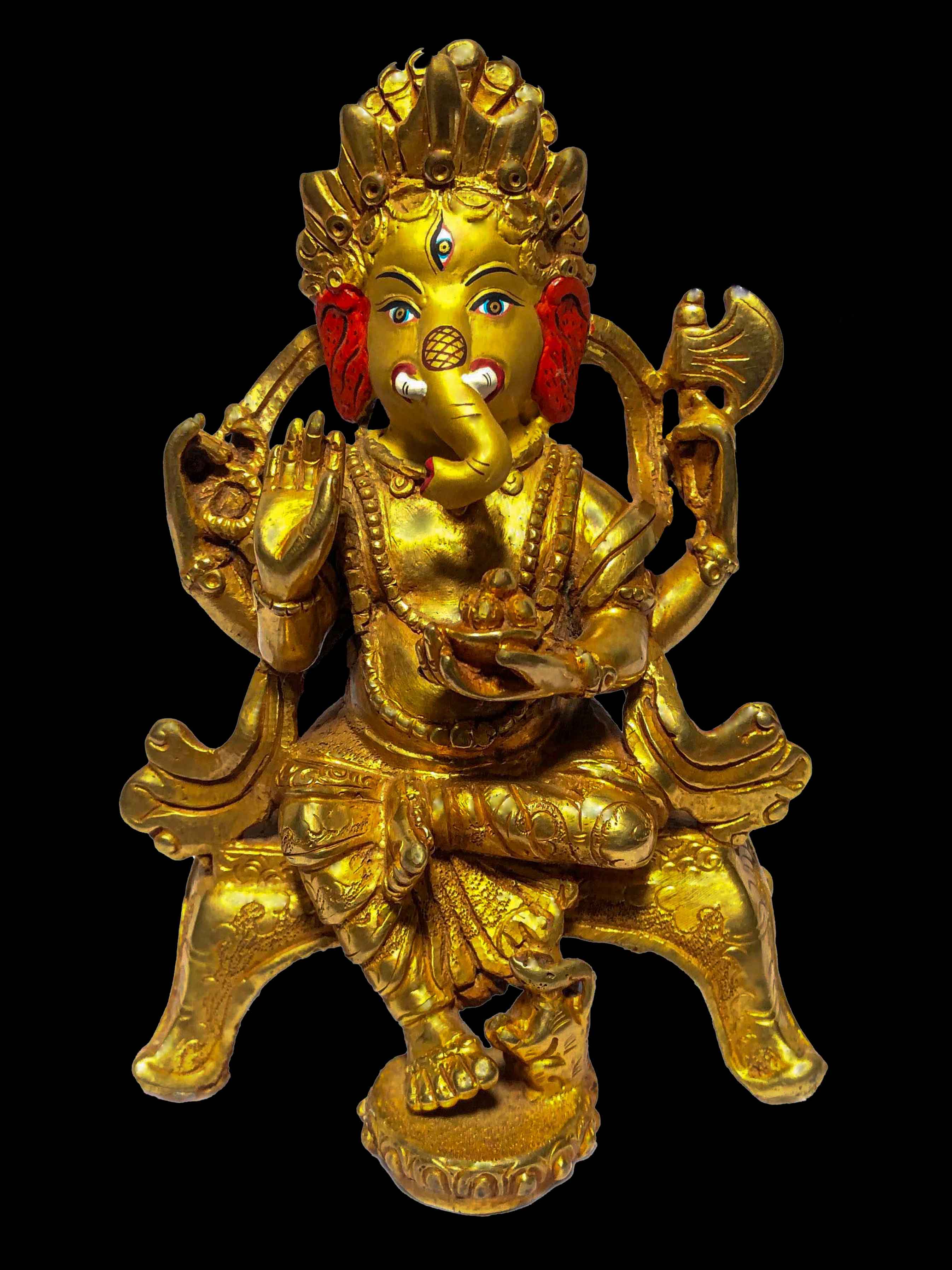 Tolle ALTE Miniatur BUDDHA-GANESHA Statue AMULETT aus NEPAL 