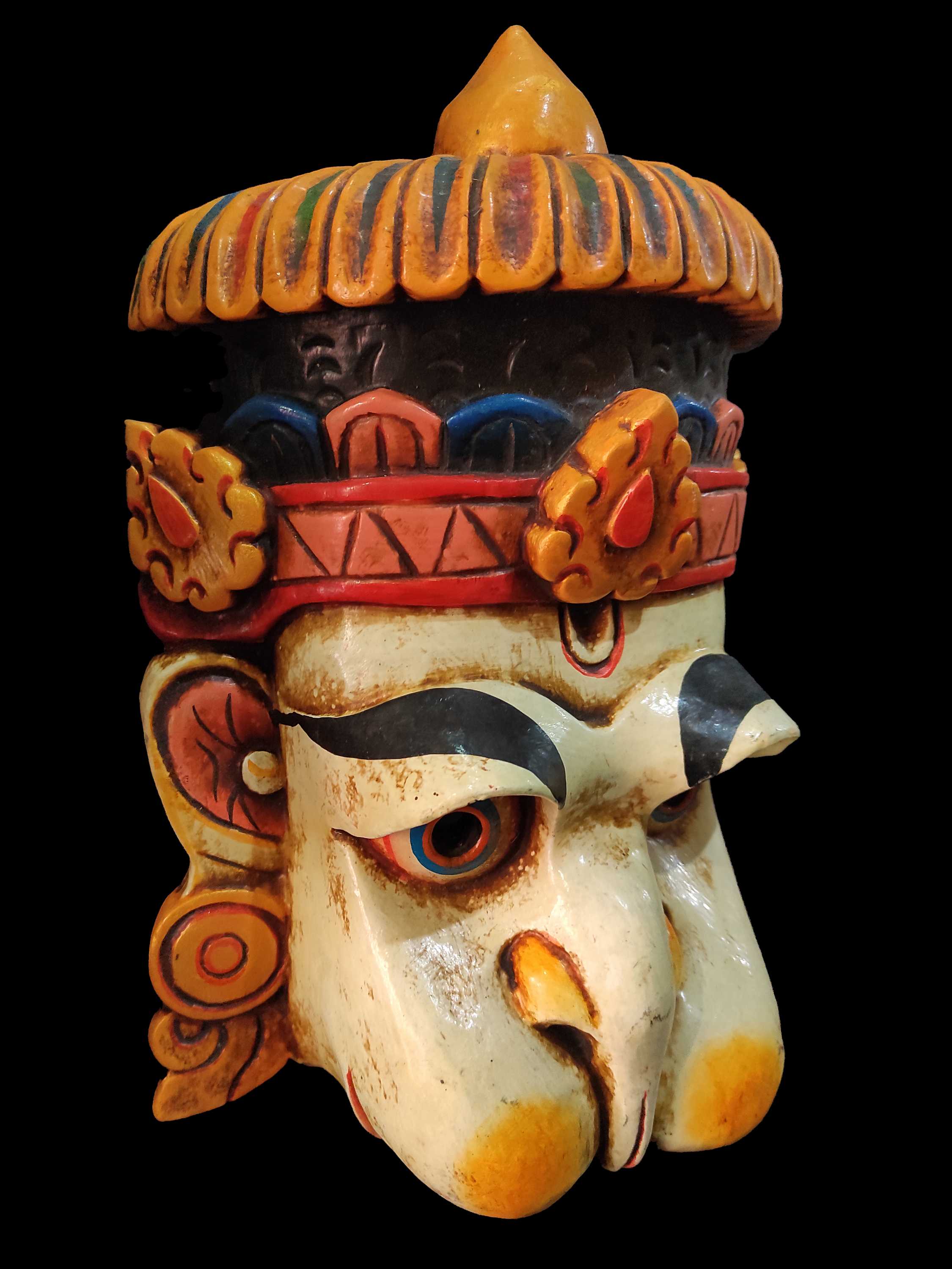 Hanuman Mask, Handmade Wooden Mask Hanuman, <span Style=