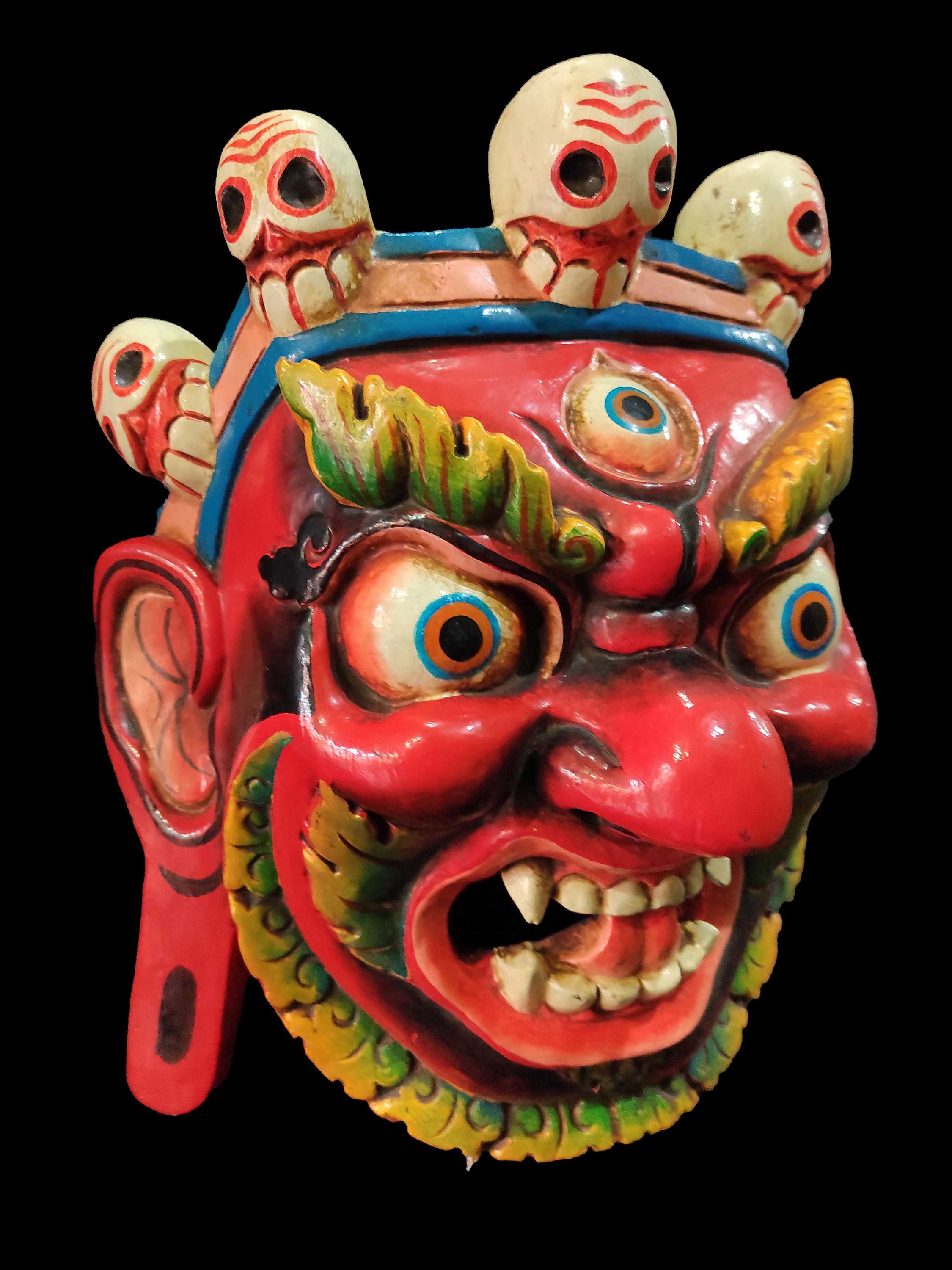 Mahakala Mask, Handmade Wooden Mask, <span Style=