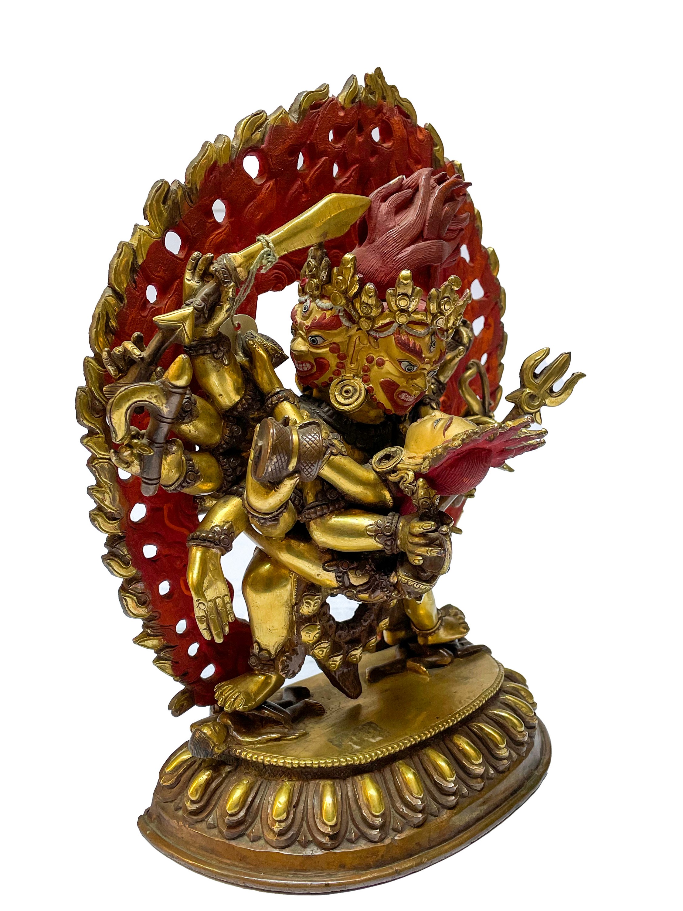 Nepali Statue Of Chakrasamvara - Heruka, copper Gold Plated