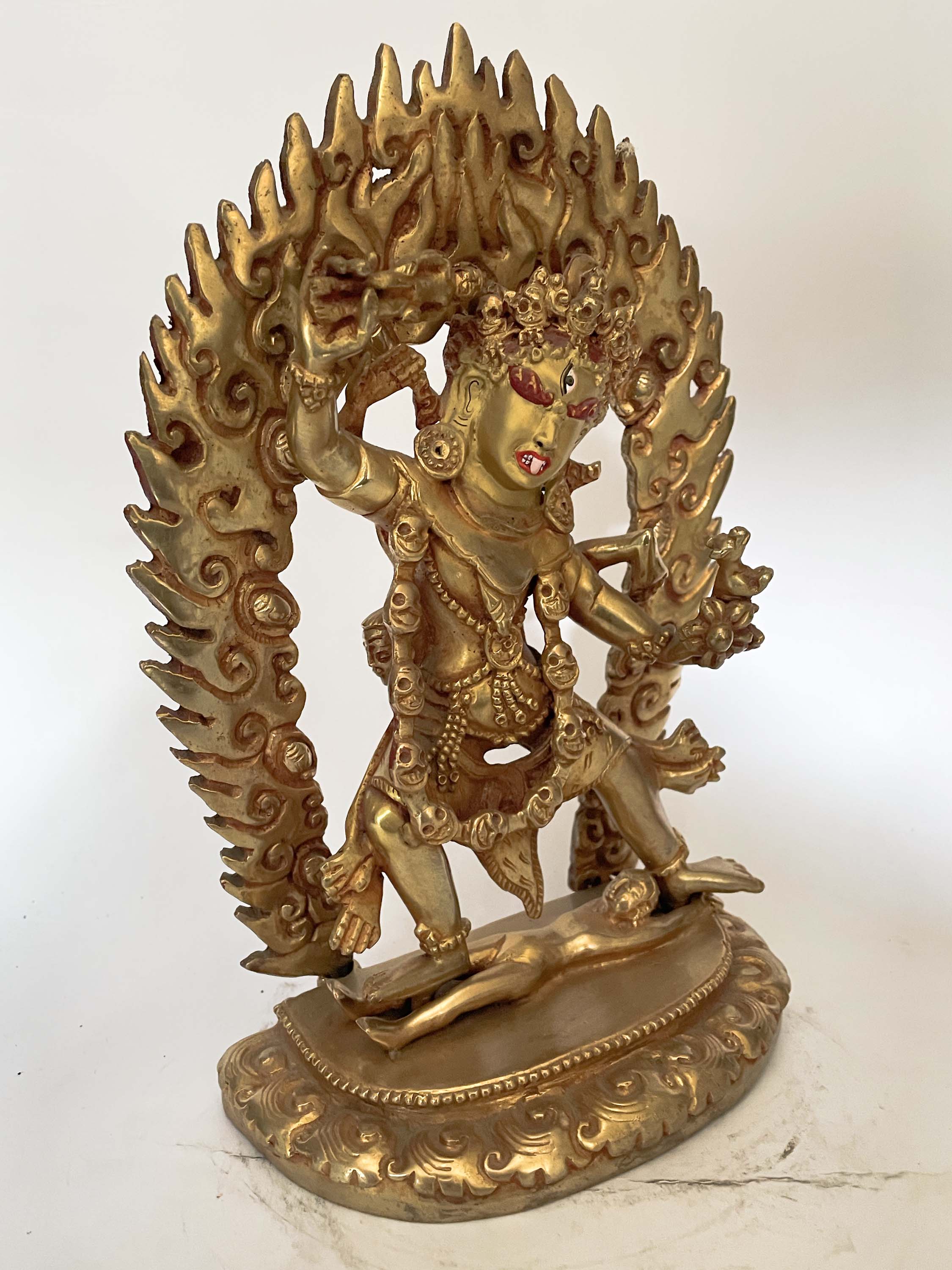 Handmade Nepali Statue Of Ekajata, full Gold Plated