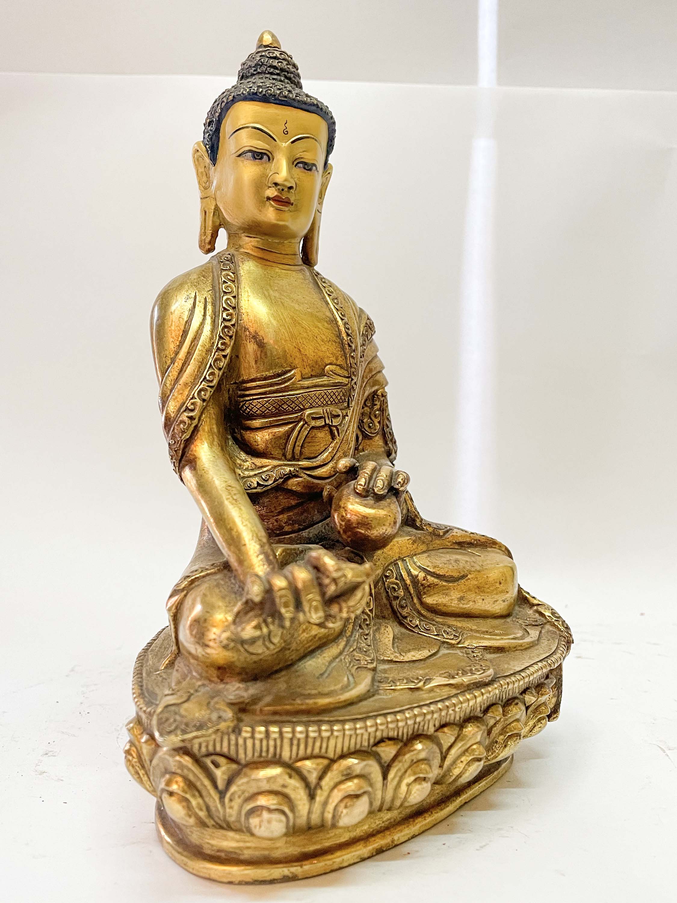 Nepali Handmade Statue Of One Of Eigth Form For Padmasambhava, fire Gold Plated