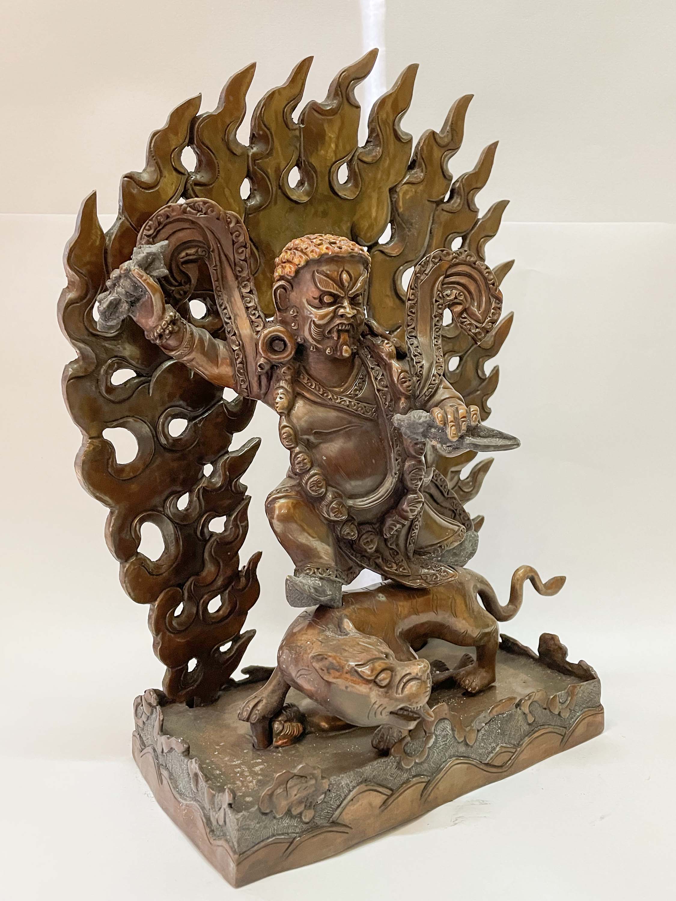 Nepali Handmade Statue Of Dorje Drolo, chocolate Oxidized