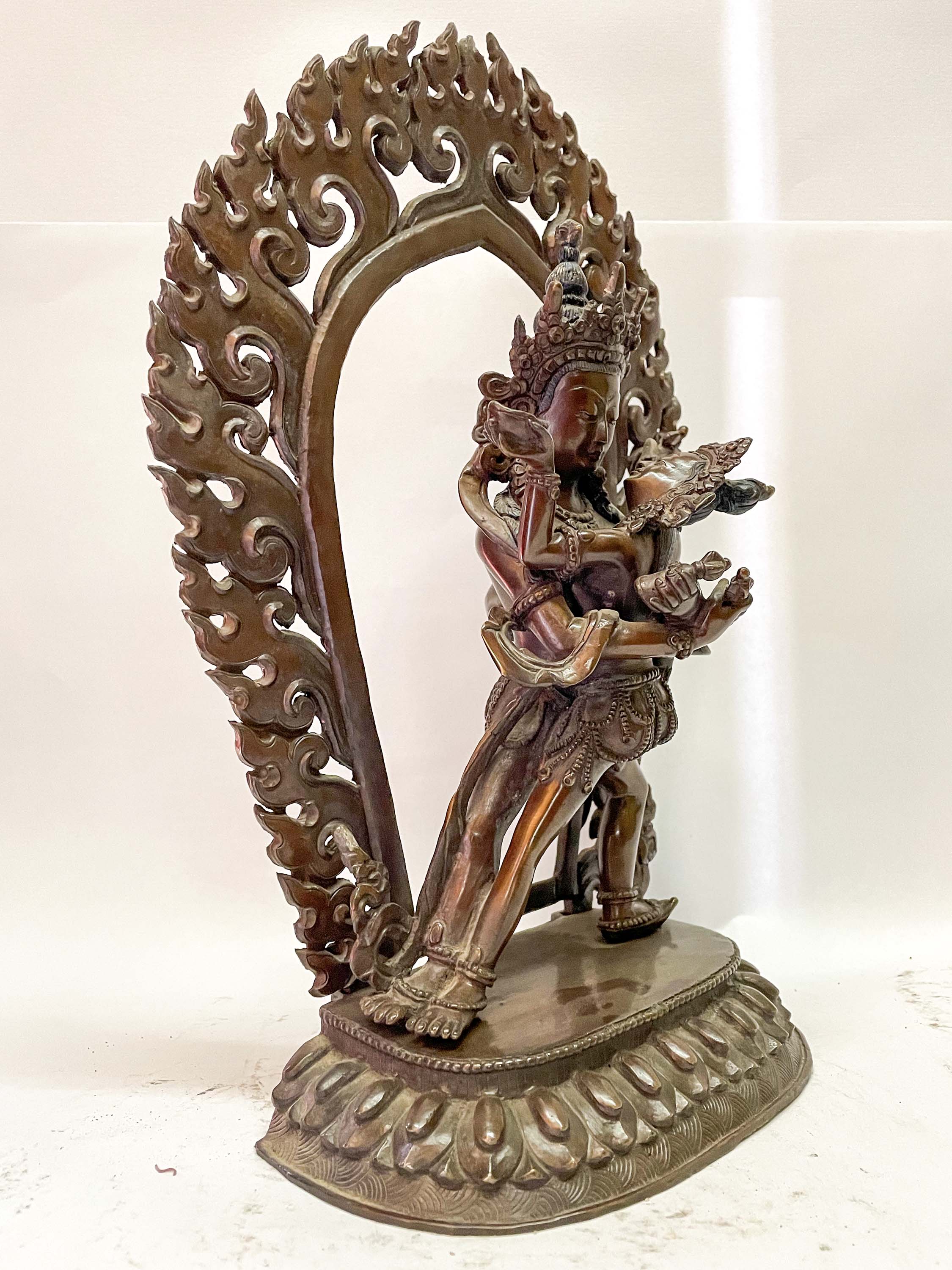 Nepali Handmade Statue Of Chakrasamvara - Heruka, chocolate Oxidized, remakable