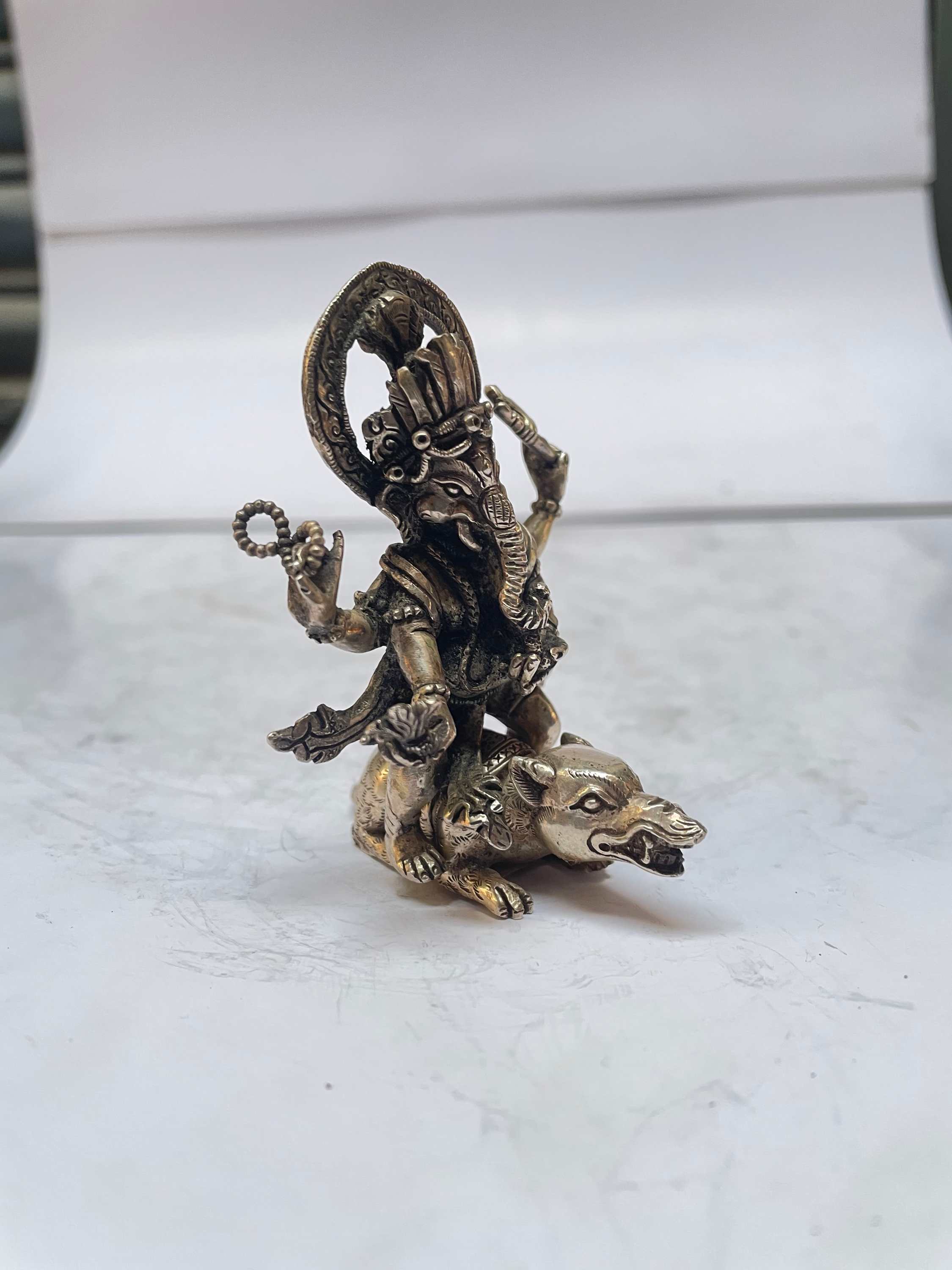 master Quality, Sterling Silver, 122.5 Gram Statue Of Ganesh, old Stock