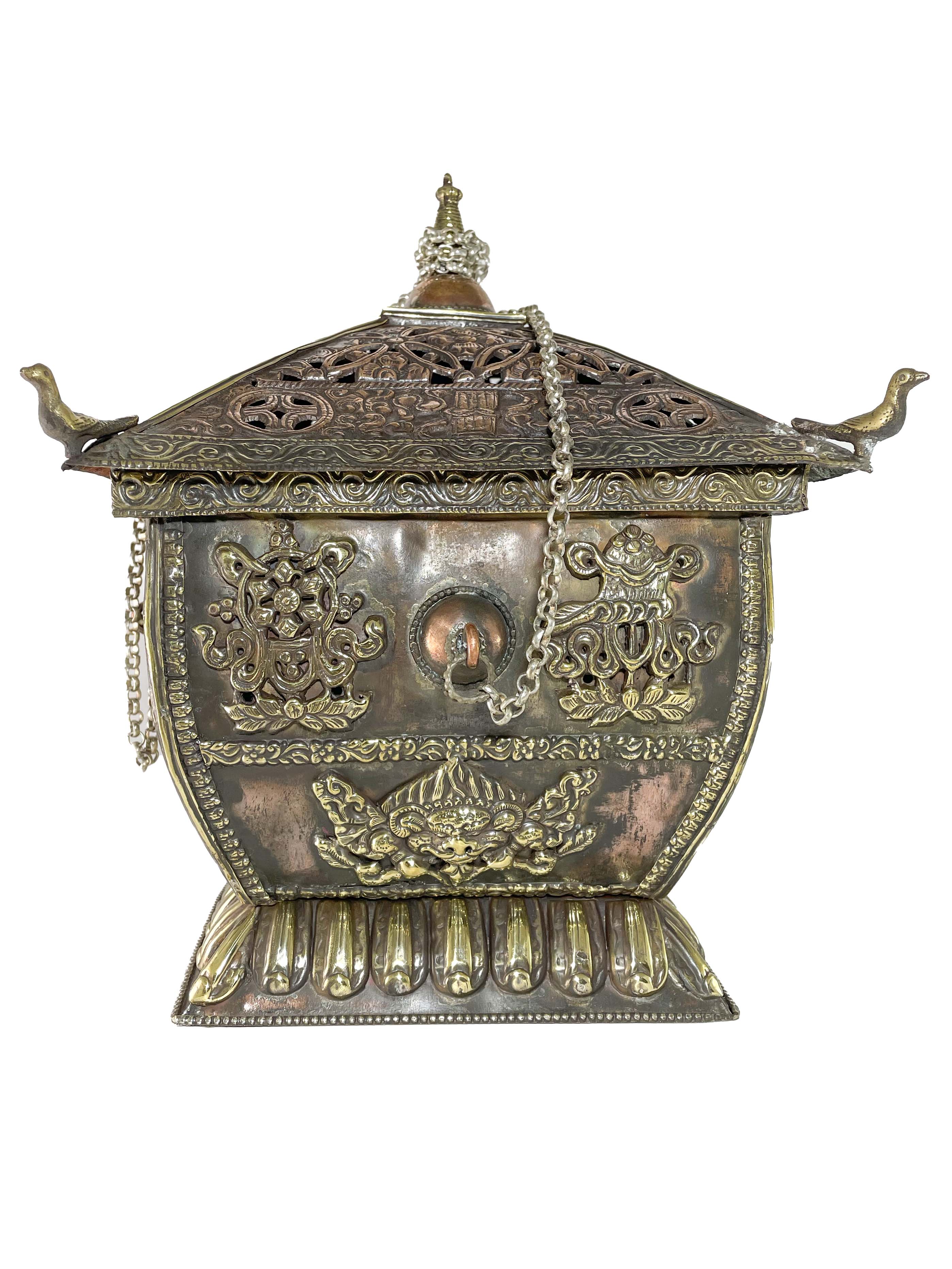 Hand Beaten Metal Incense Burner, hanging & Swinging