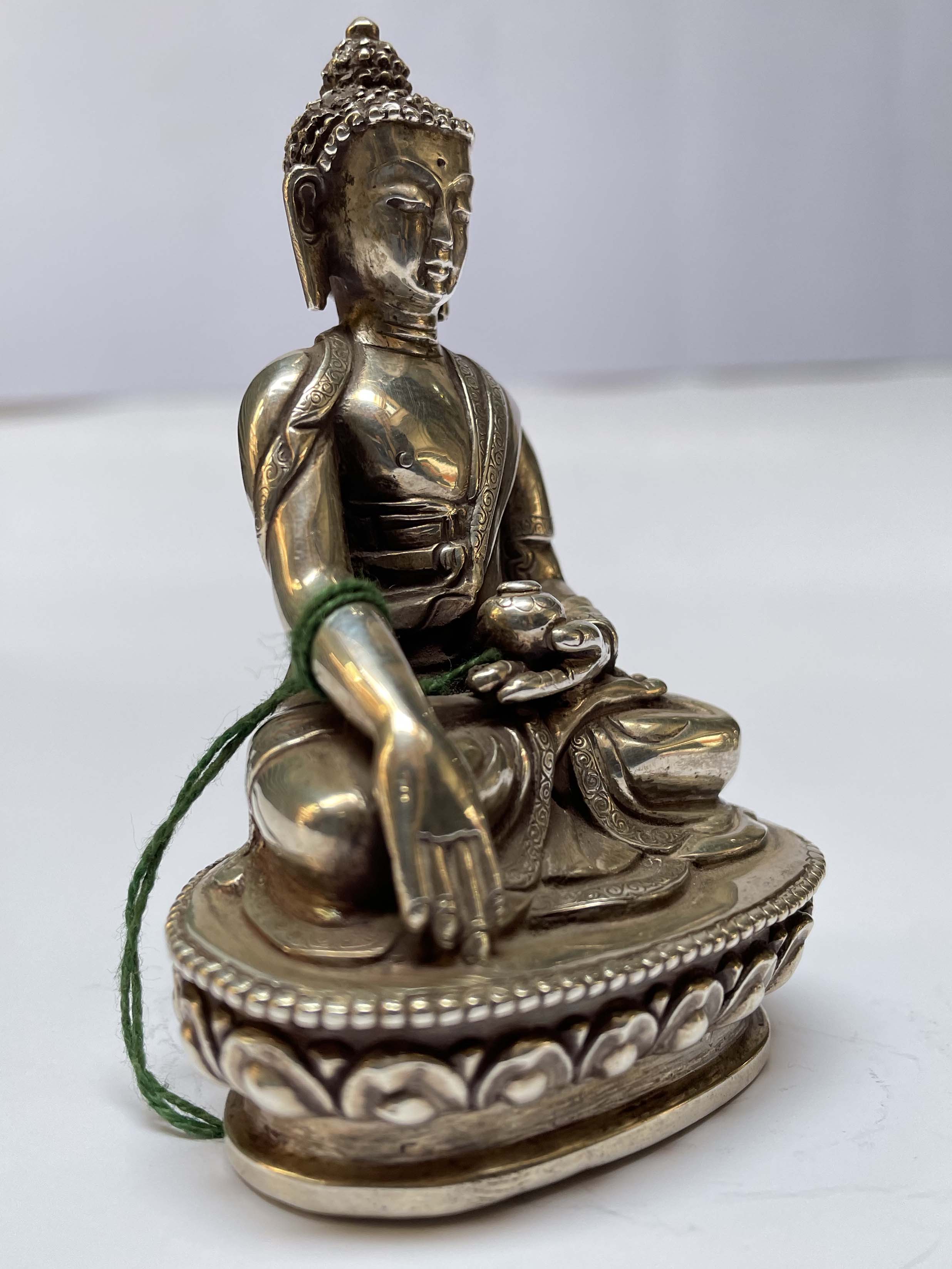 master Quality, Sterling Silver, 215gram Statue Of Shakyamuni Buddha, old Stock
