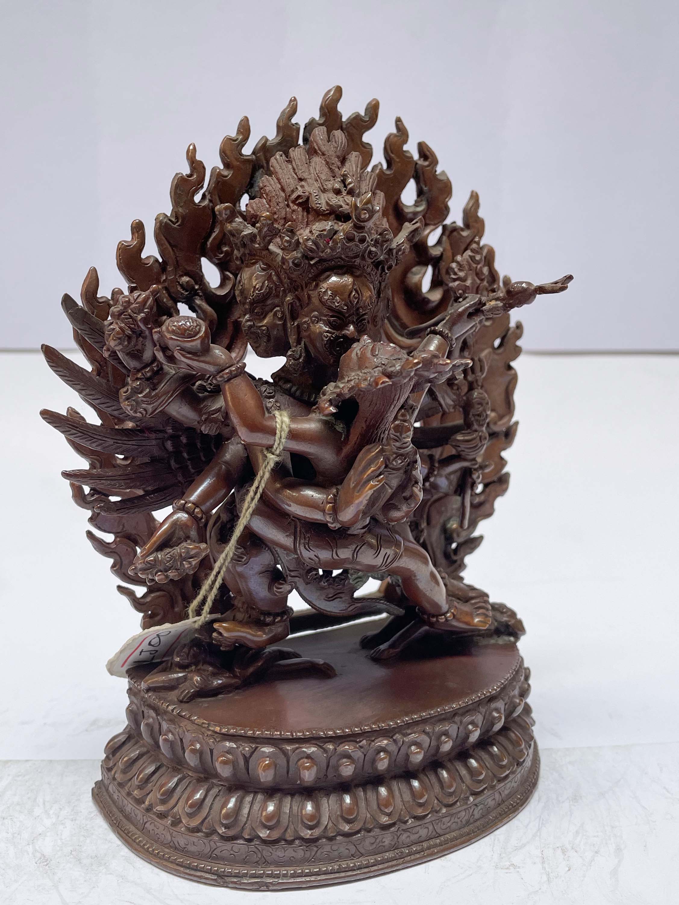 Buddhist Statue Of Vajrakilaya - Dorje Phurba - Herukai, chocolate Oxidized