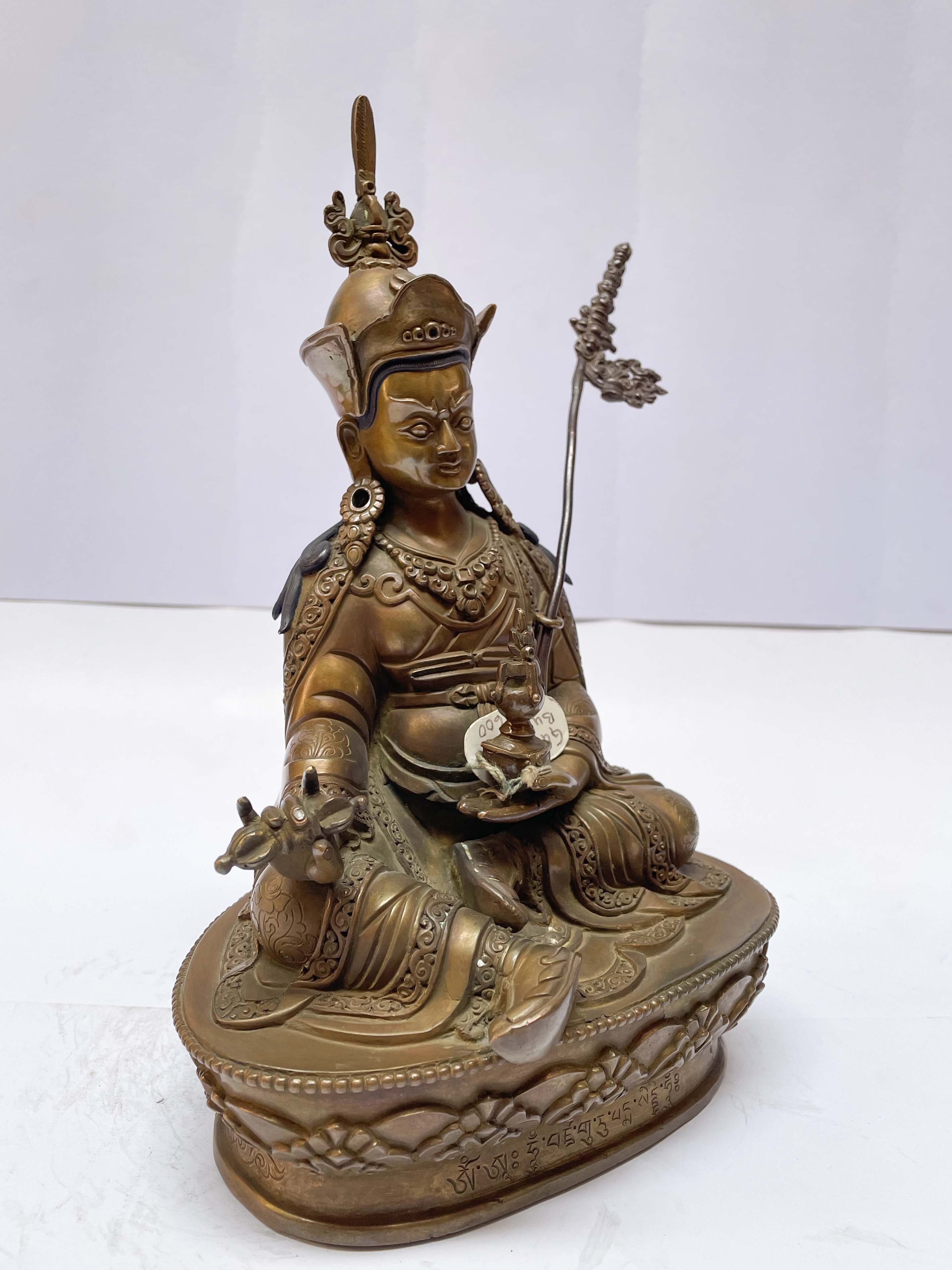 Buddhist Statue Of Padmasambhava, chocolate Oxidized