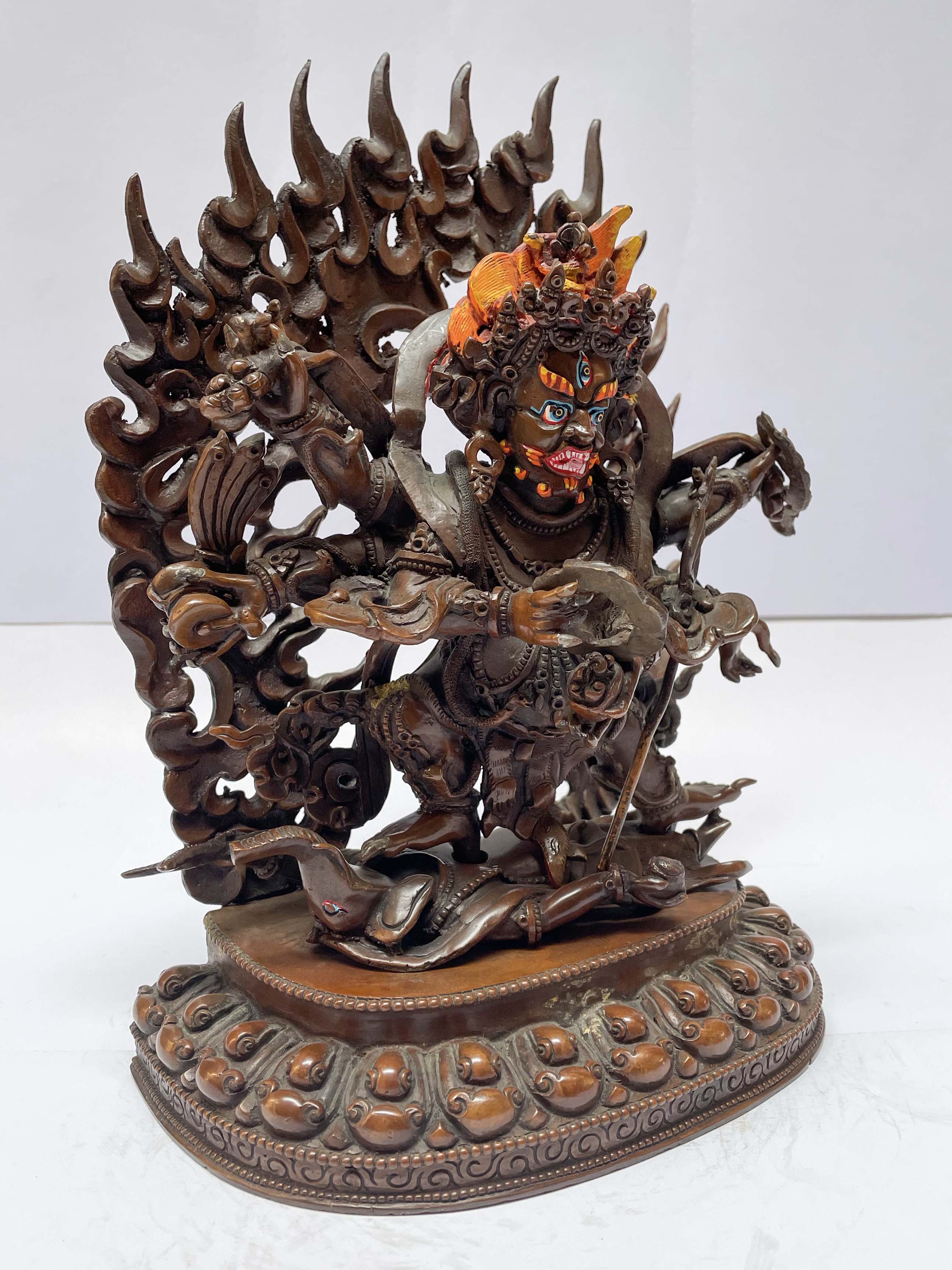 Buddhist Statue Of Kalachakra, chocolate Oxidized