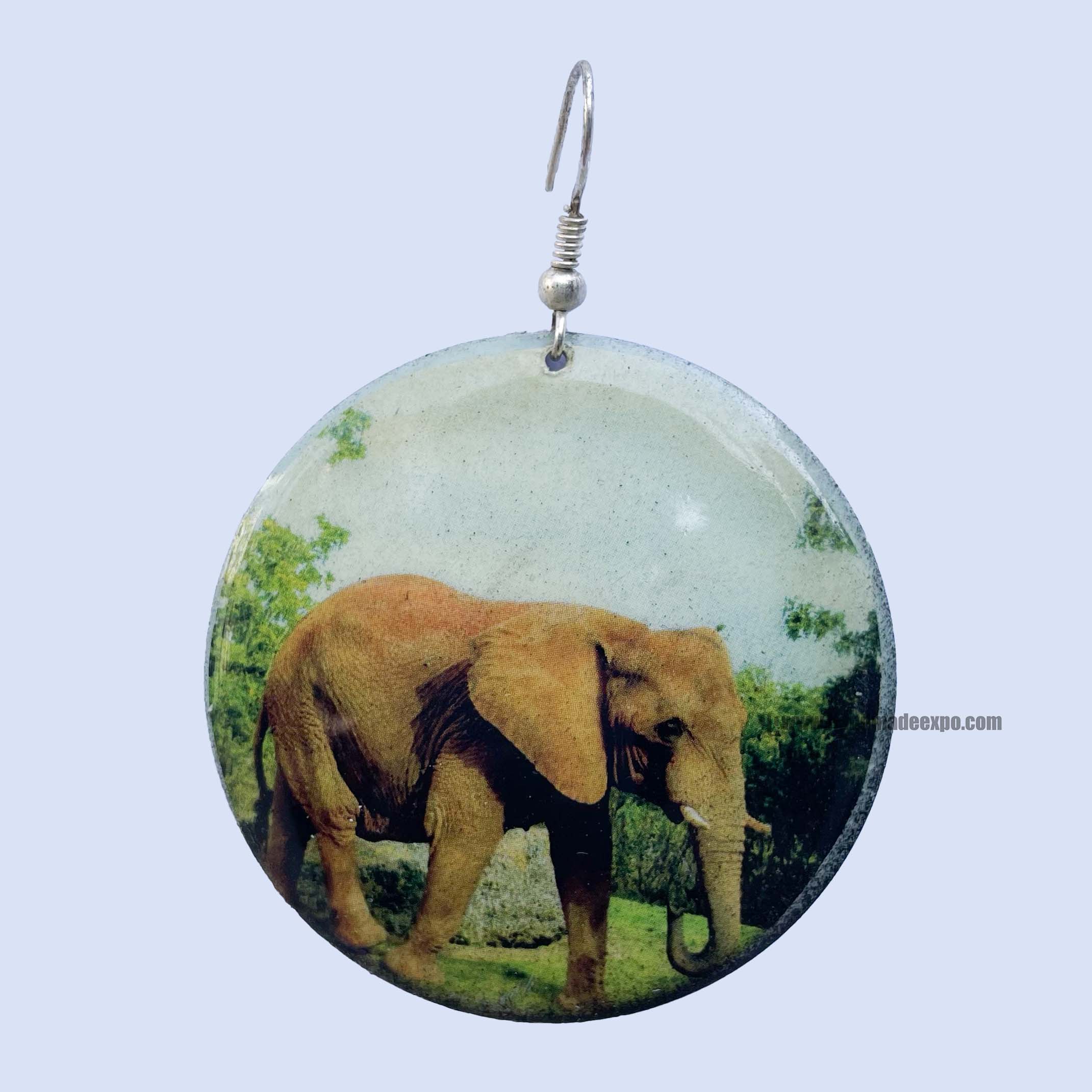 Metal Earrings elephant Printed