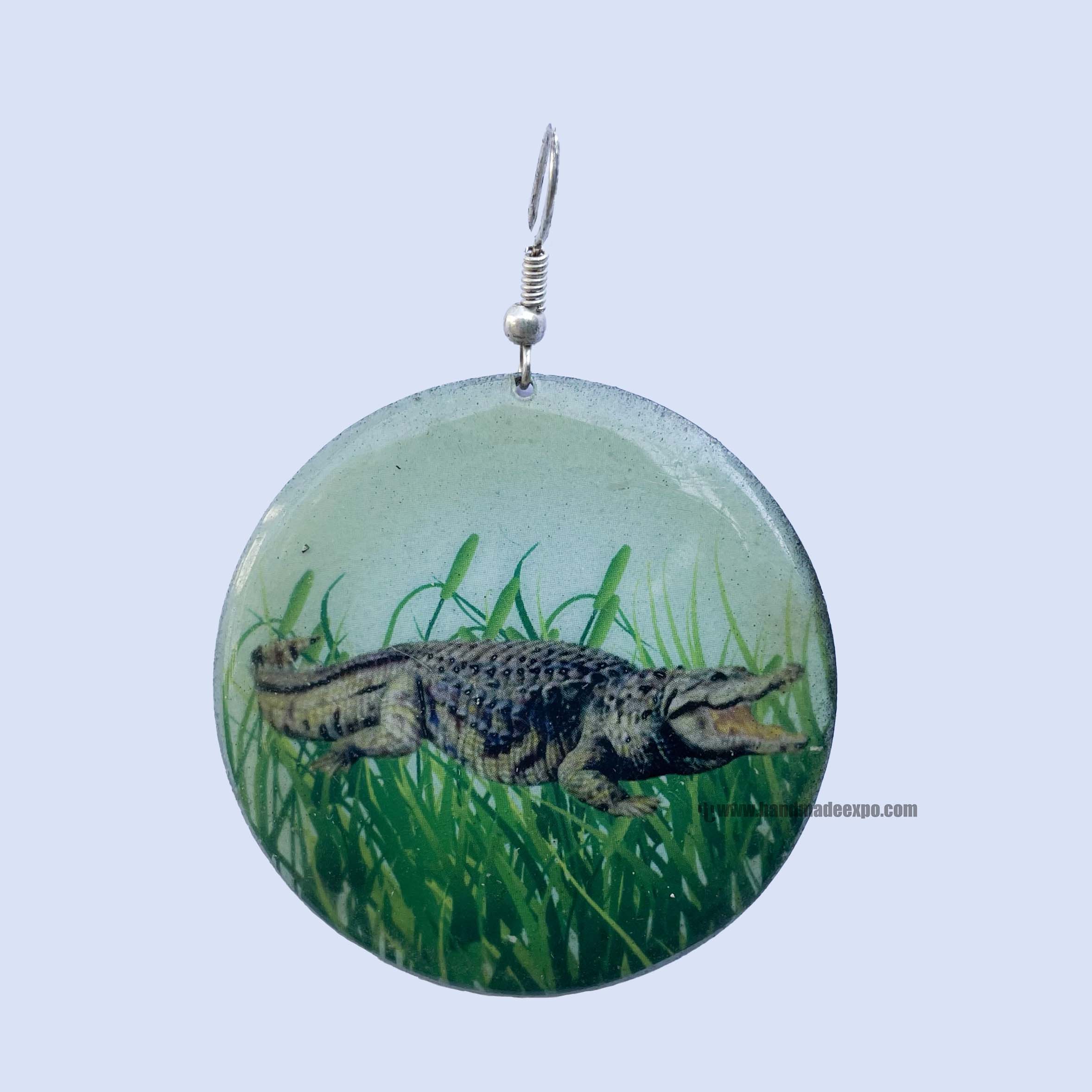 Metal Earrings crocodile Printed