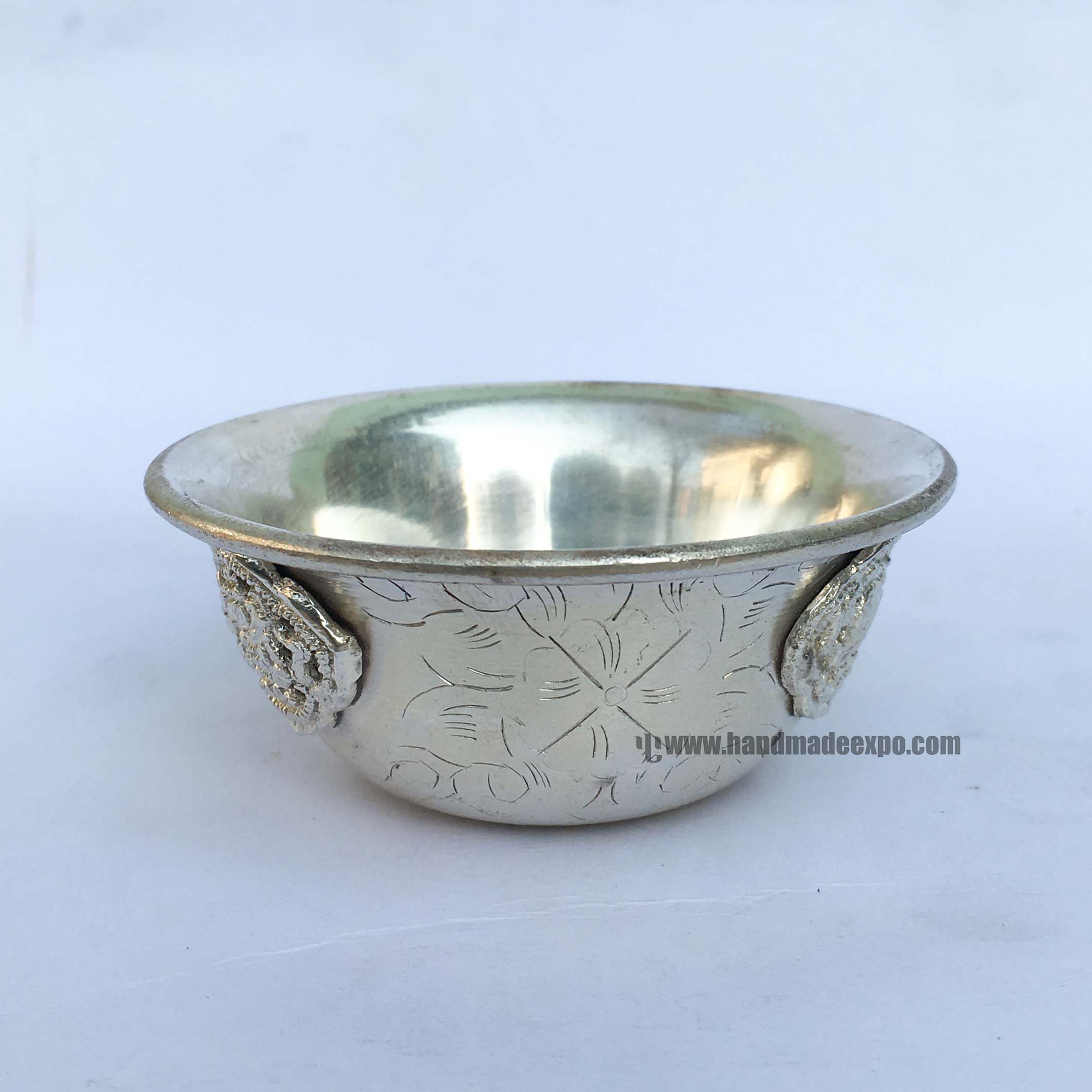 Metal Offering Bowls, silver Wash, Small