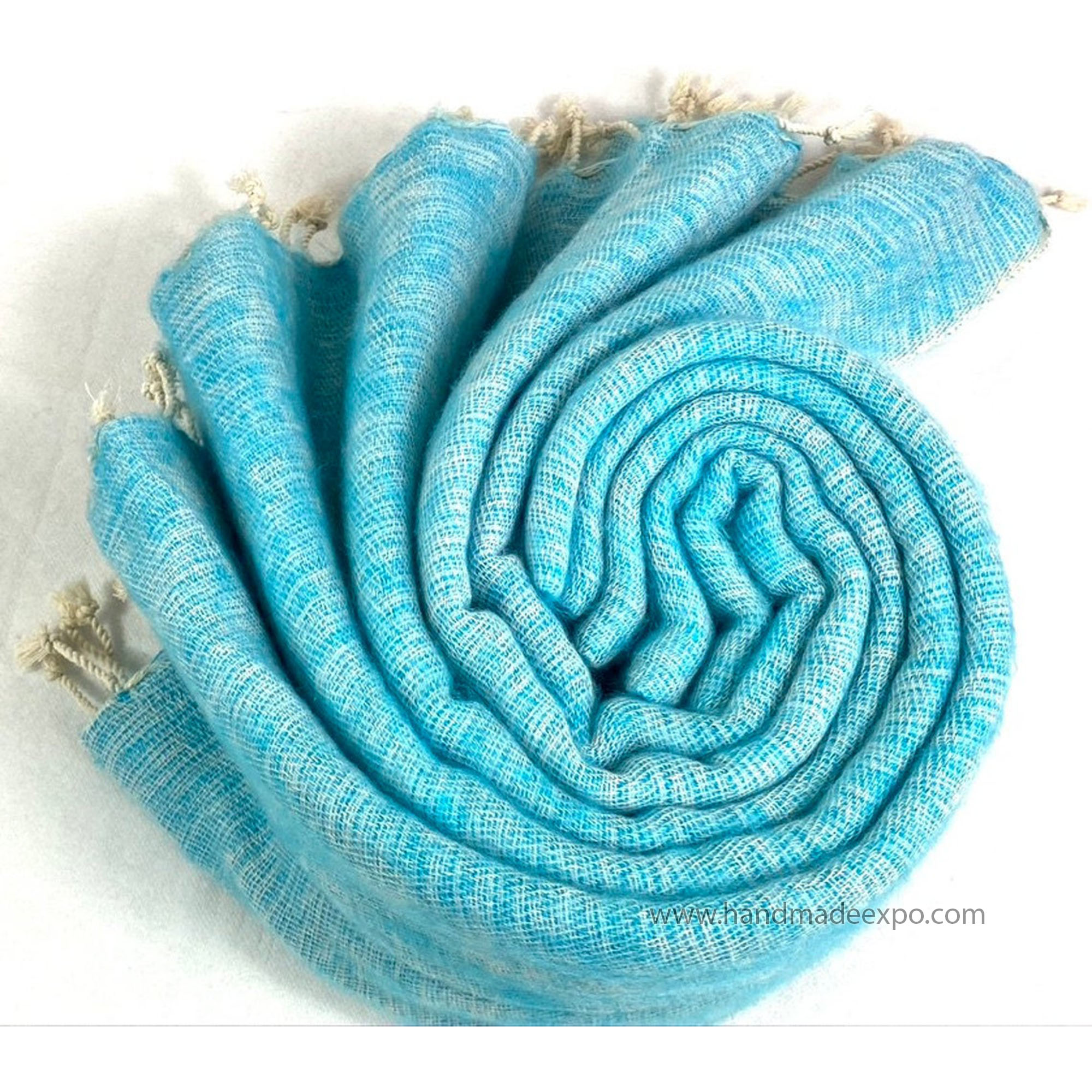 Yak Wool Blanket, Nepali Acrylic Hand Loom Blanket, blue 5