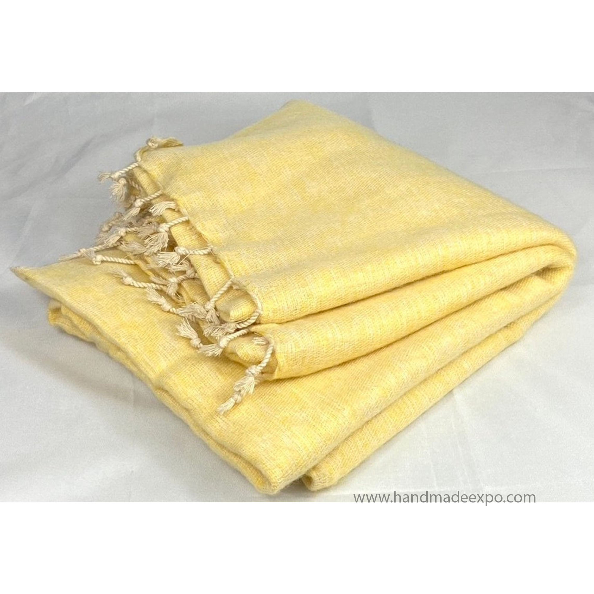 Yak Wool Blanket, Nepali Acrylic Hand Loom Blanket, butter