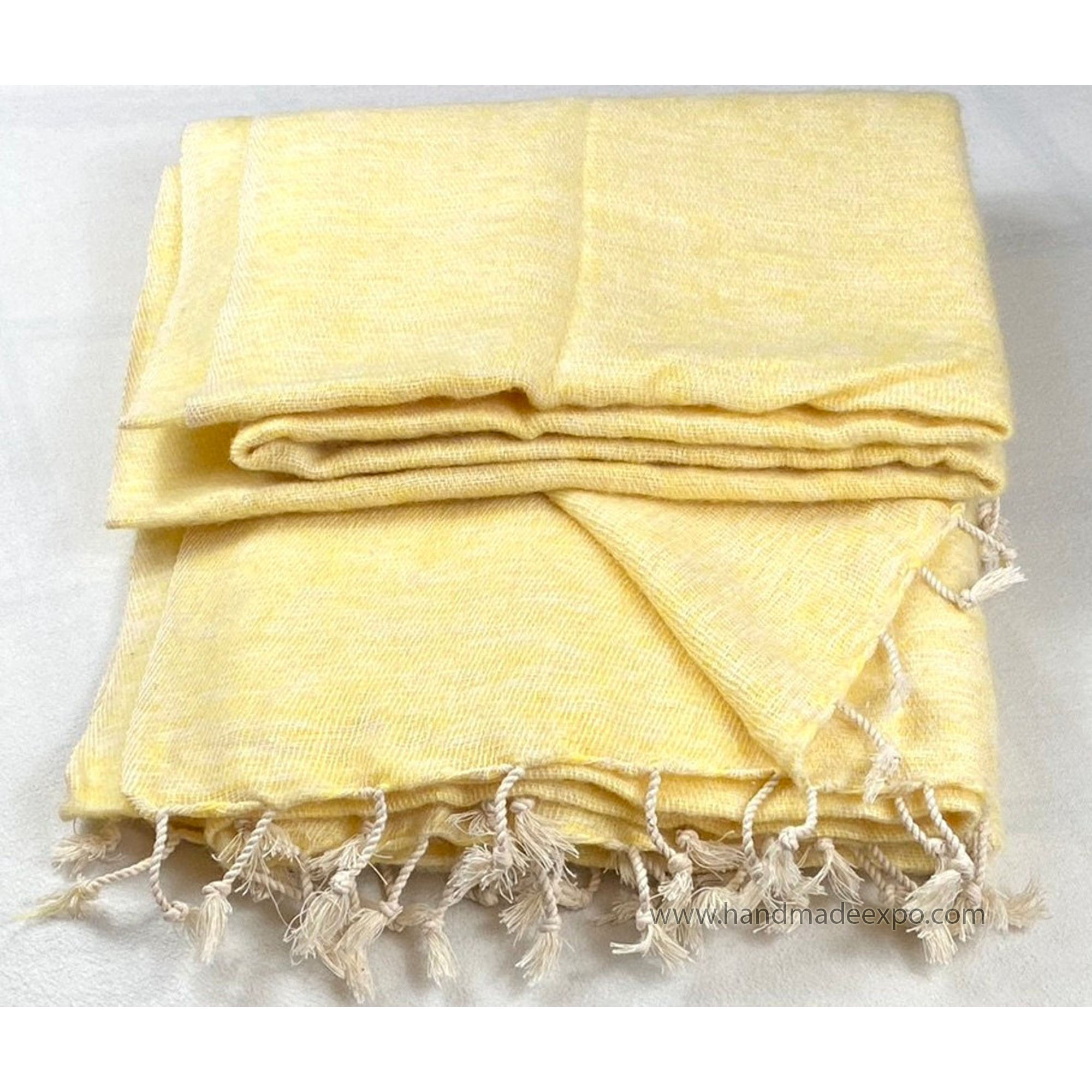 Yak Wool Blanket, Nepali Acrylic Hand Loom Blanket, butter