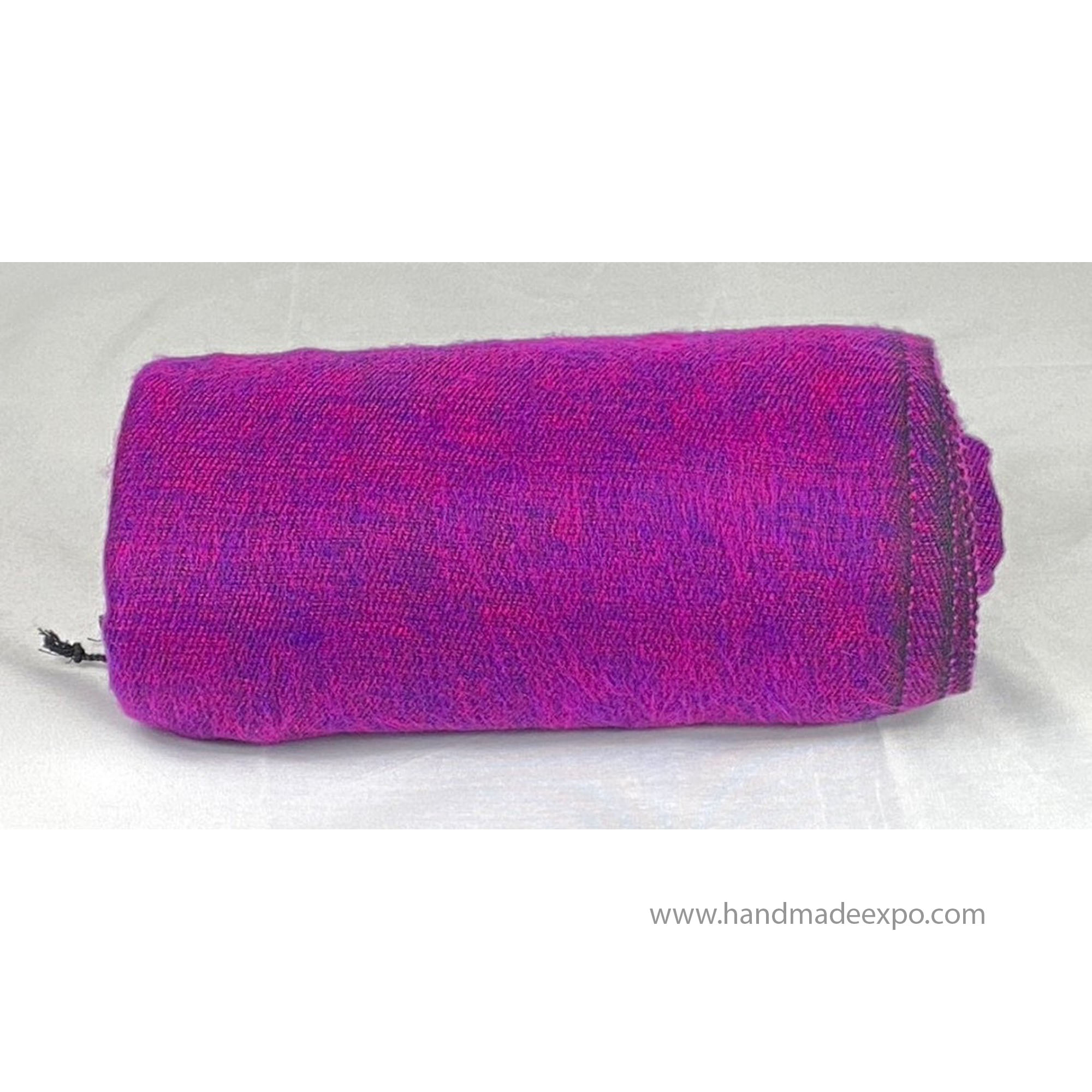Yak Wool Blanket, Nepali Acrylic Hand Loom Blanket, purple 4