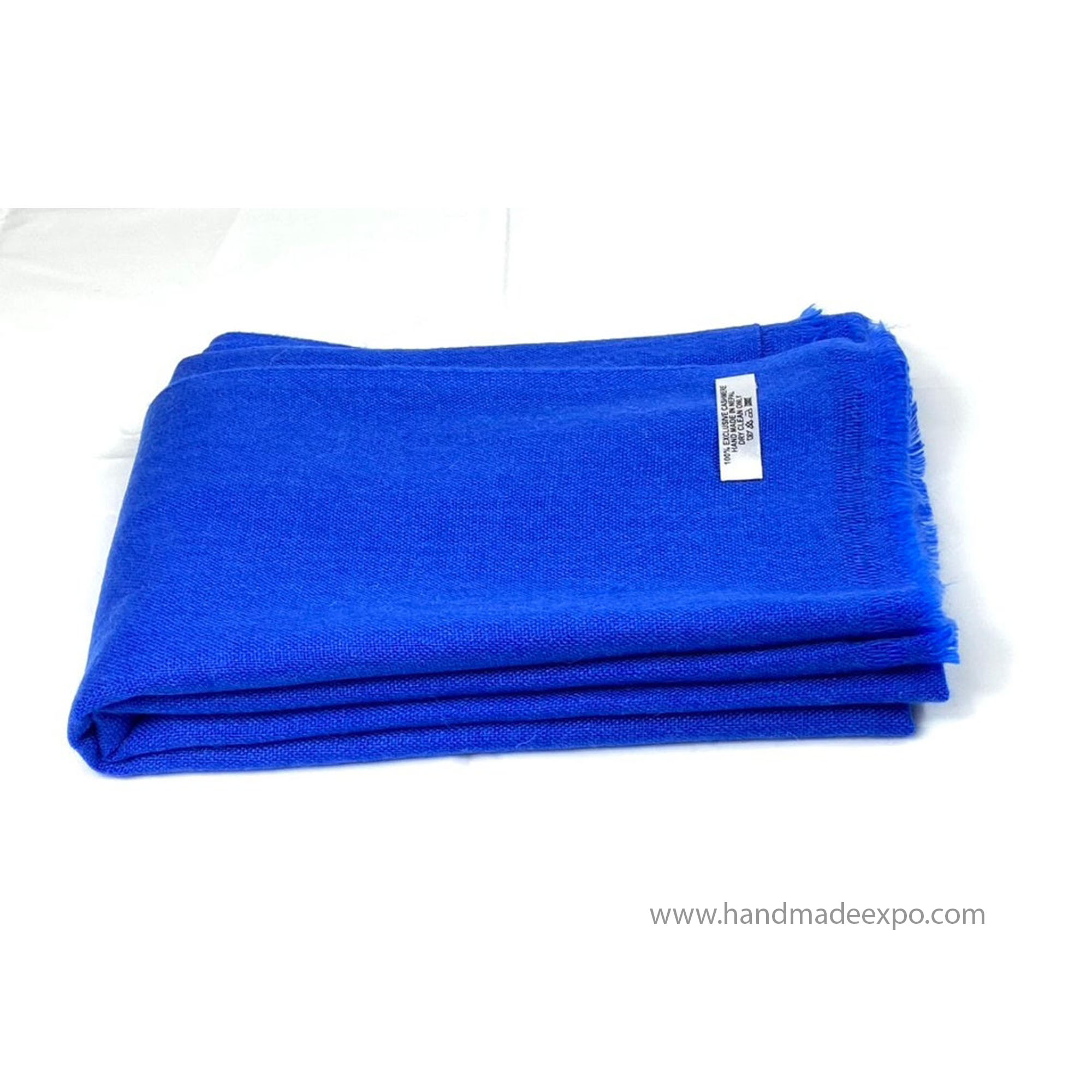 Pashmina Shawl, Nepali Handmade Shawl, In Four Ply Wool, Color Dye royal Blue Color