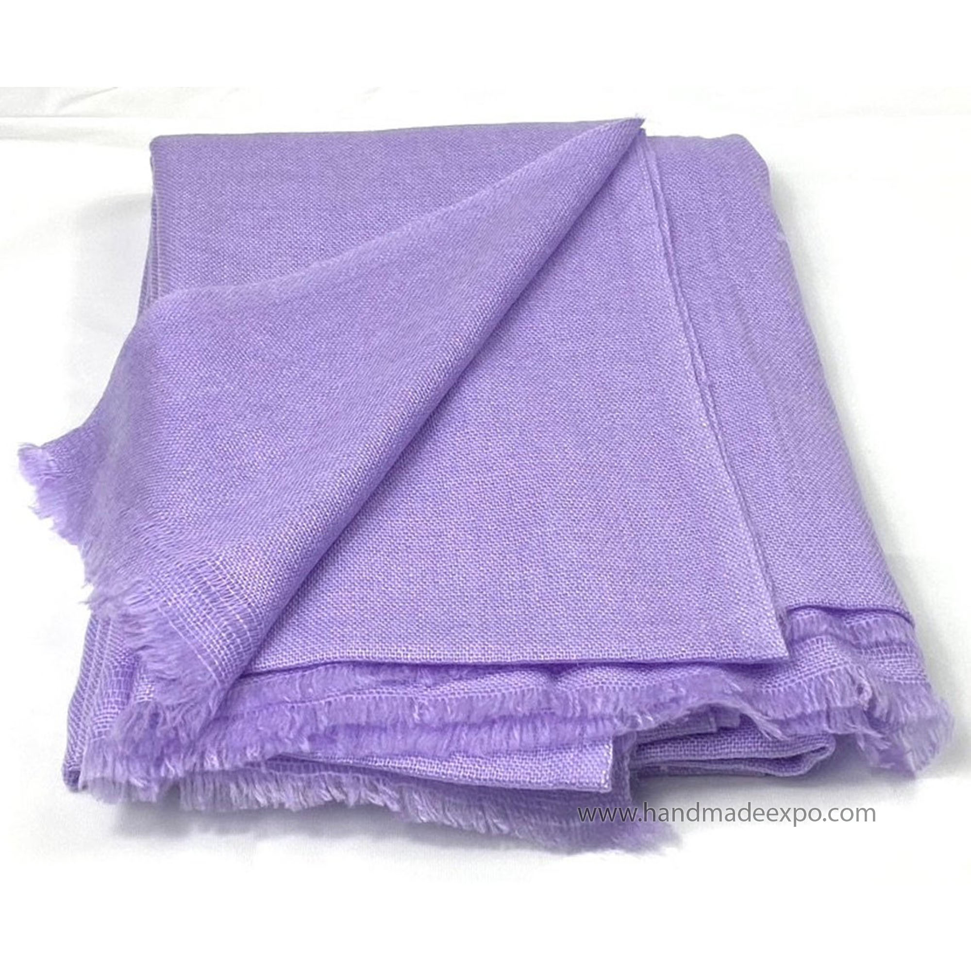 Pashmina Shawl, Nepali Handmade Shawl, In Four Ply Wool, Color Dye light Purple Color