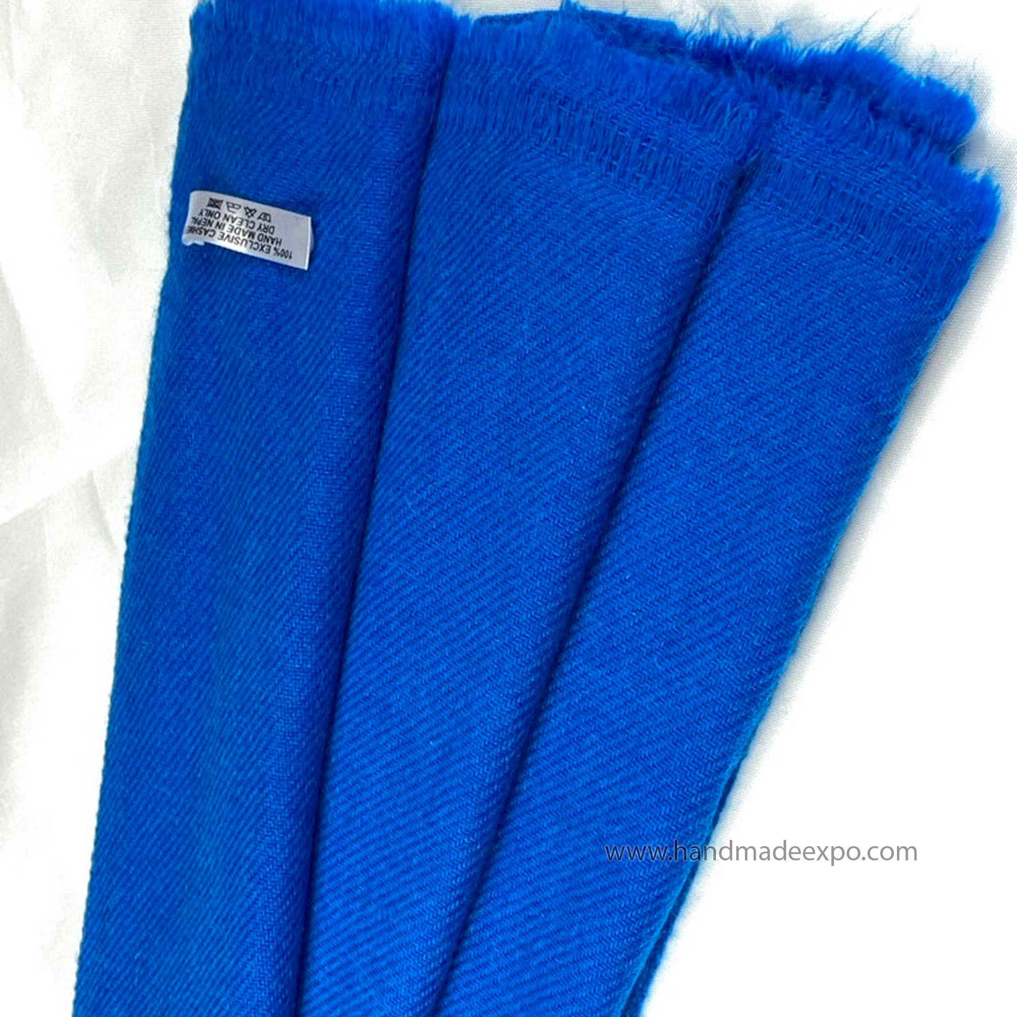 Pashmina Shawl, Nepali Handmade Shawl, In Four Ply Wool, Color Dye blue Color