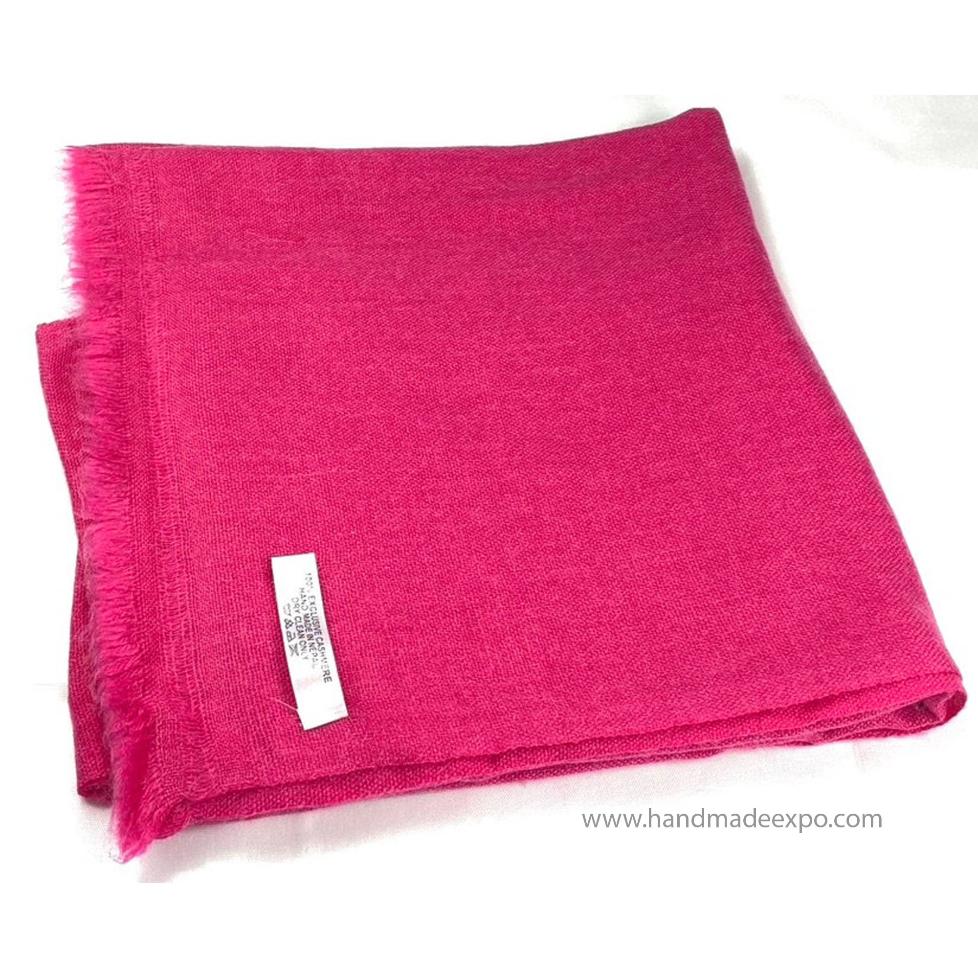 Pashmina Shawl, Nepali Handmade Shawl, In Four Ply Wool, Color Dye dark Pink Color