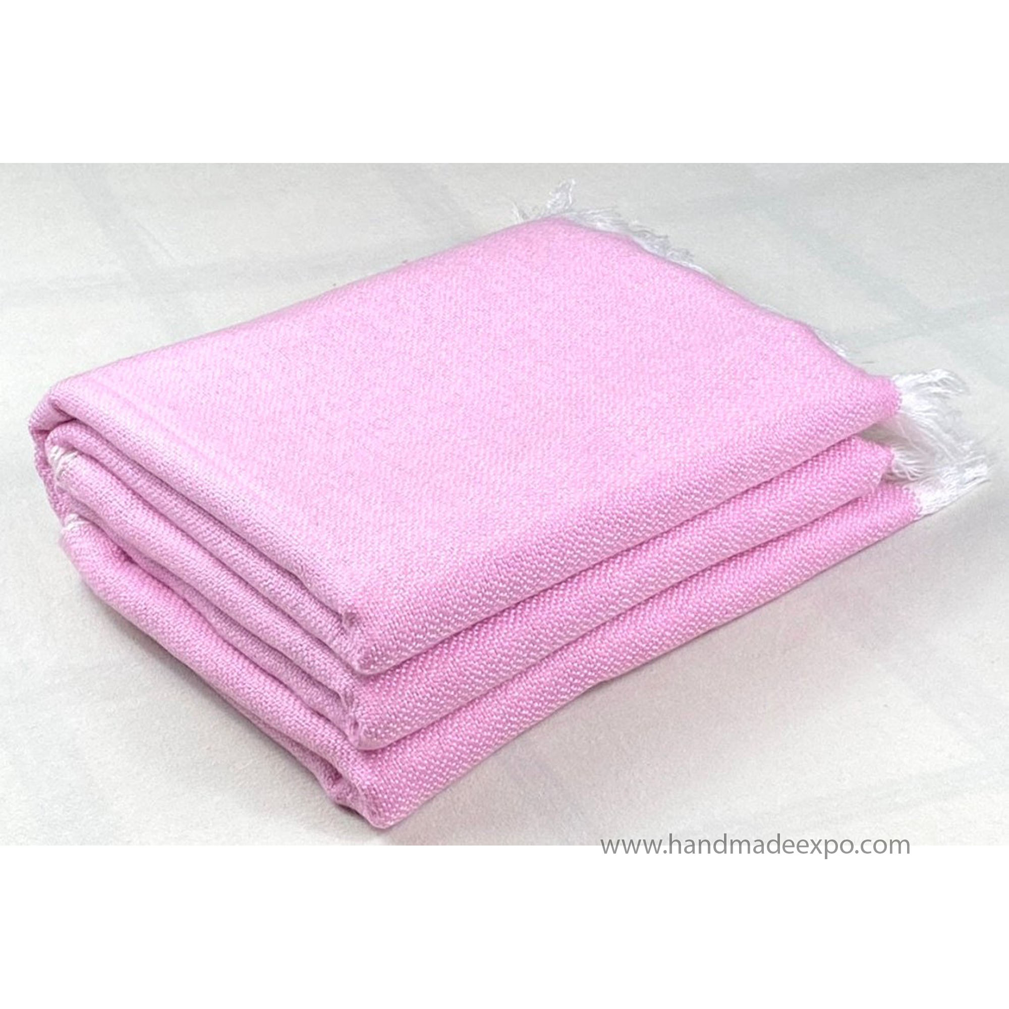 Pashmina Blanket, Thick Nepali Pashmina Shawl, Eight-ply Wool, Pink