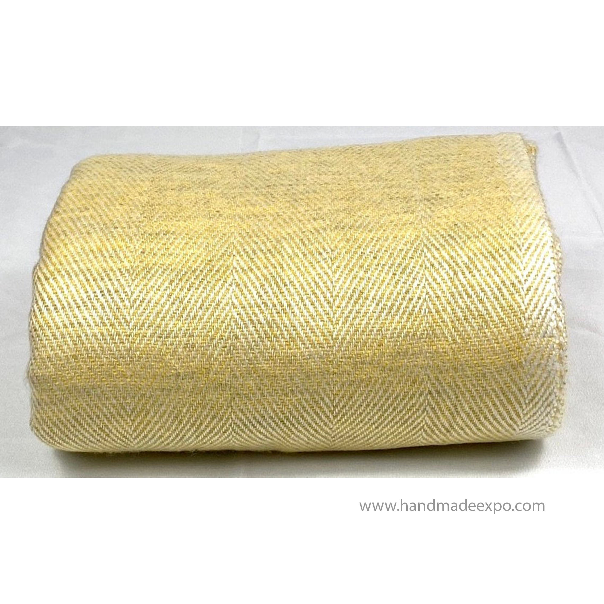 Pashmina Blanket, Thick Nepali Pashmina Shawl, Eight-ply Wool, Yellow, Cashmere