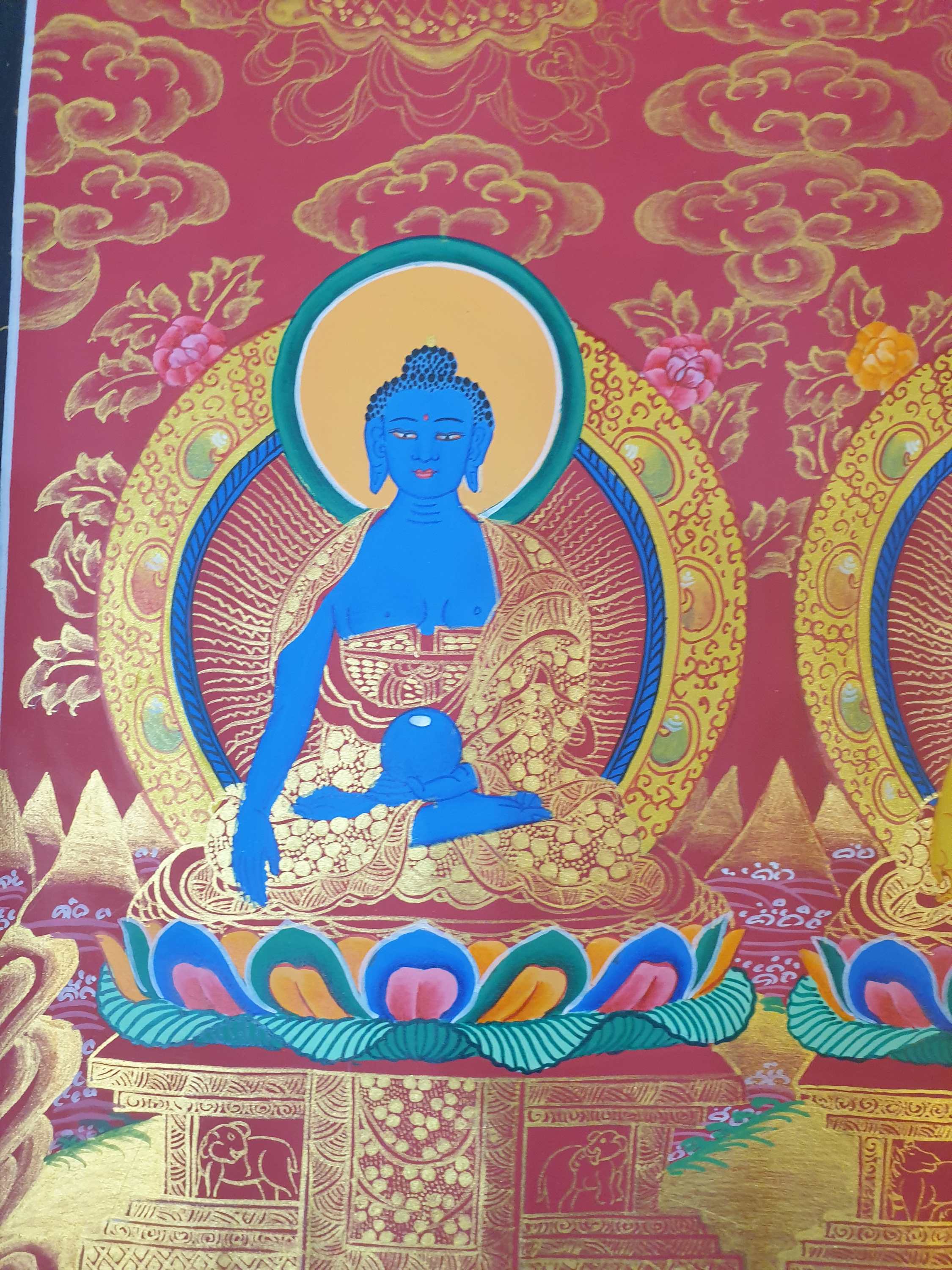 Thangka Painting Of Pancha Buddha