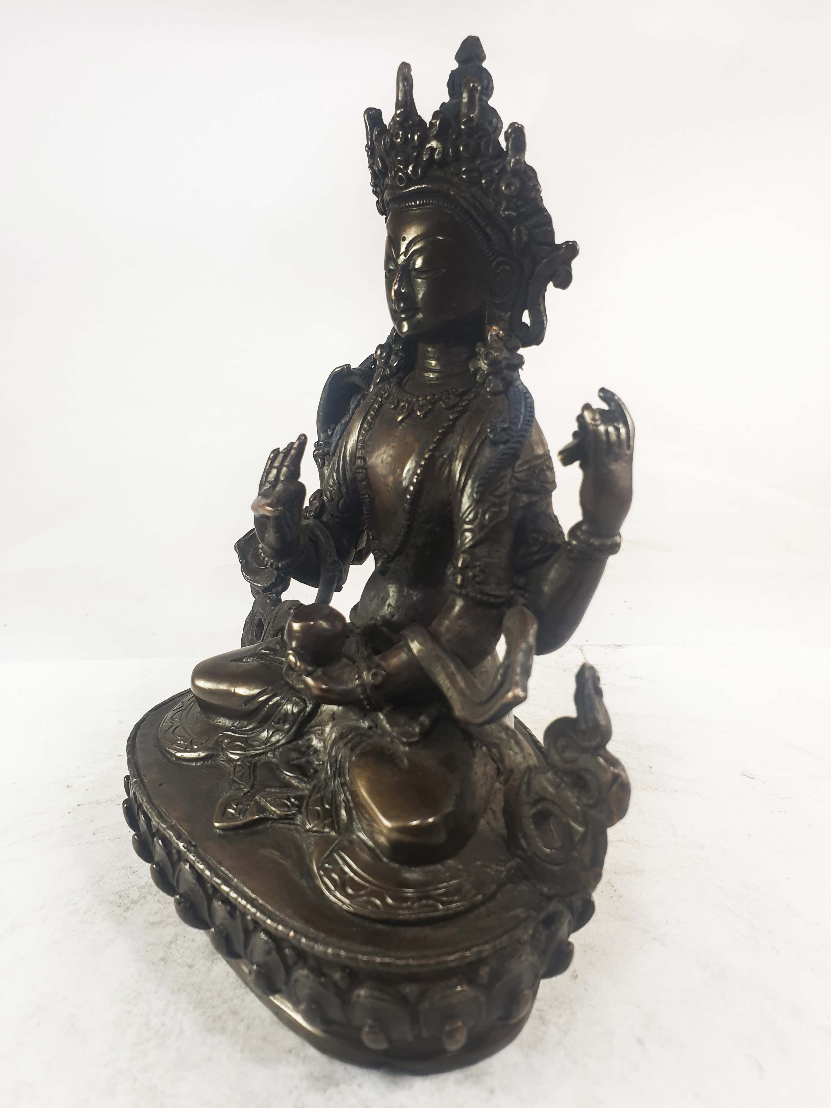 Buddhist Statues Of Pragya Prajnaparamita, chocolate Oxidized Chepame, Amitayus