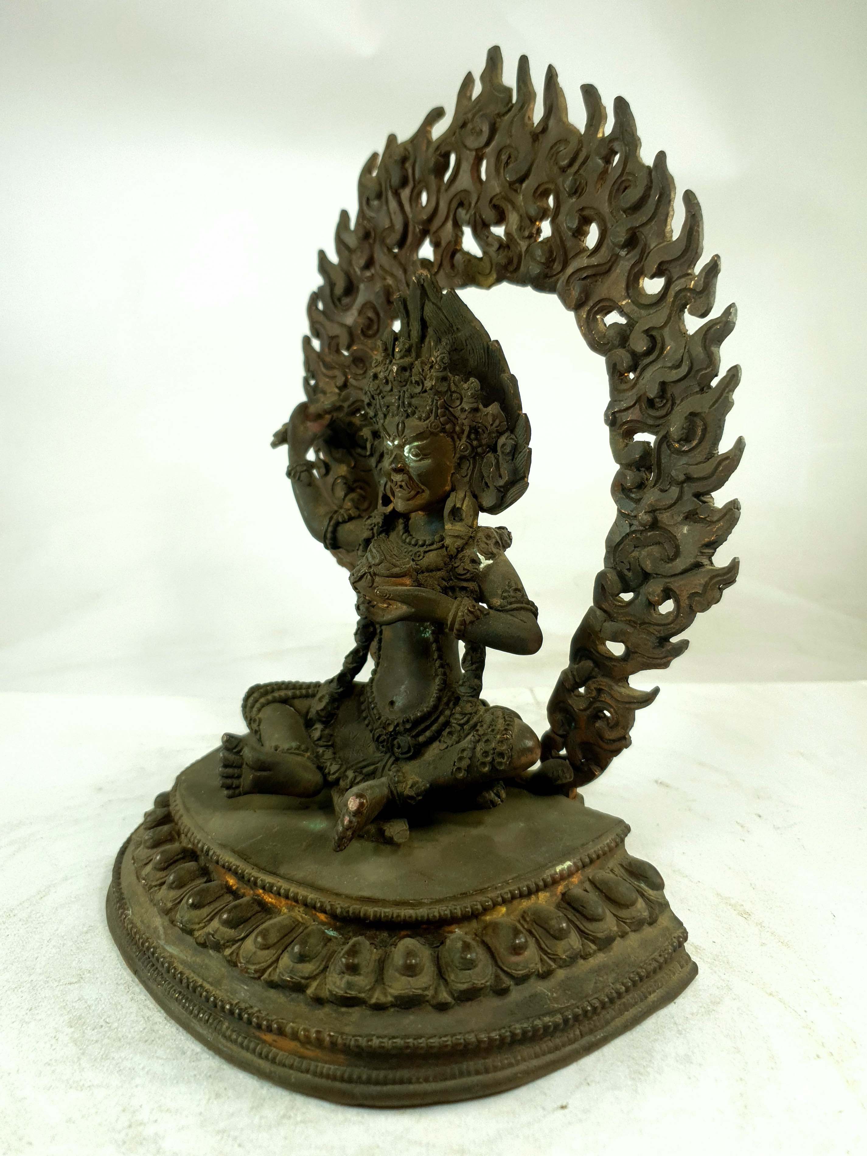 Buddhist Statue Of Vajrayogini, chocolate Oxidized