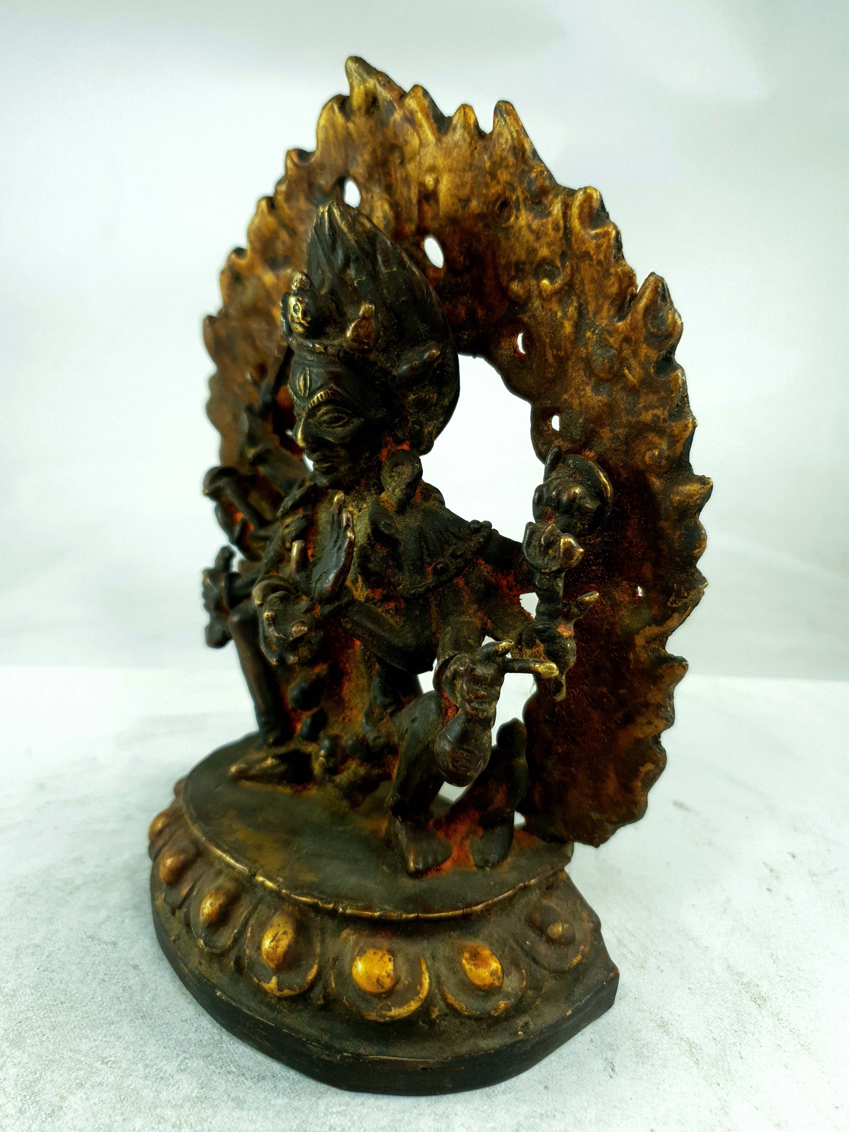 Buddhist Statue Of Bhadrakali, partly Gold Plated