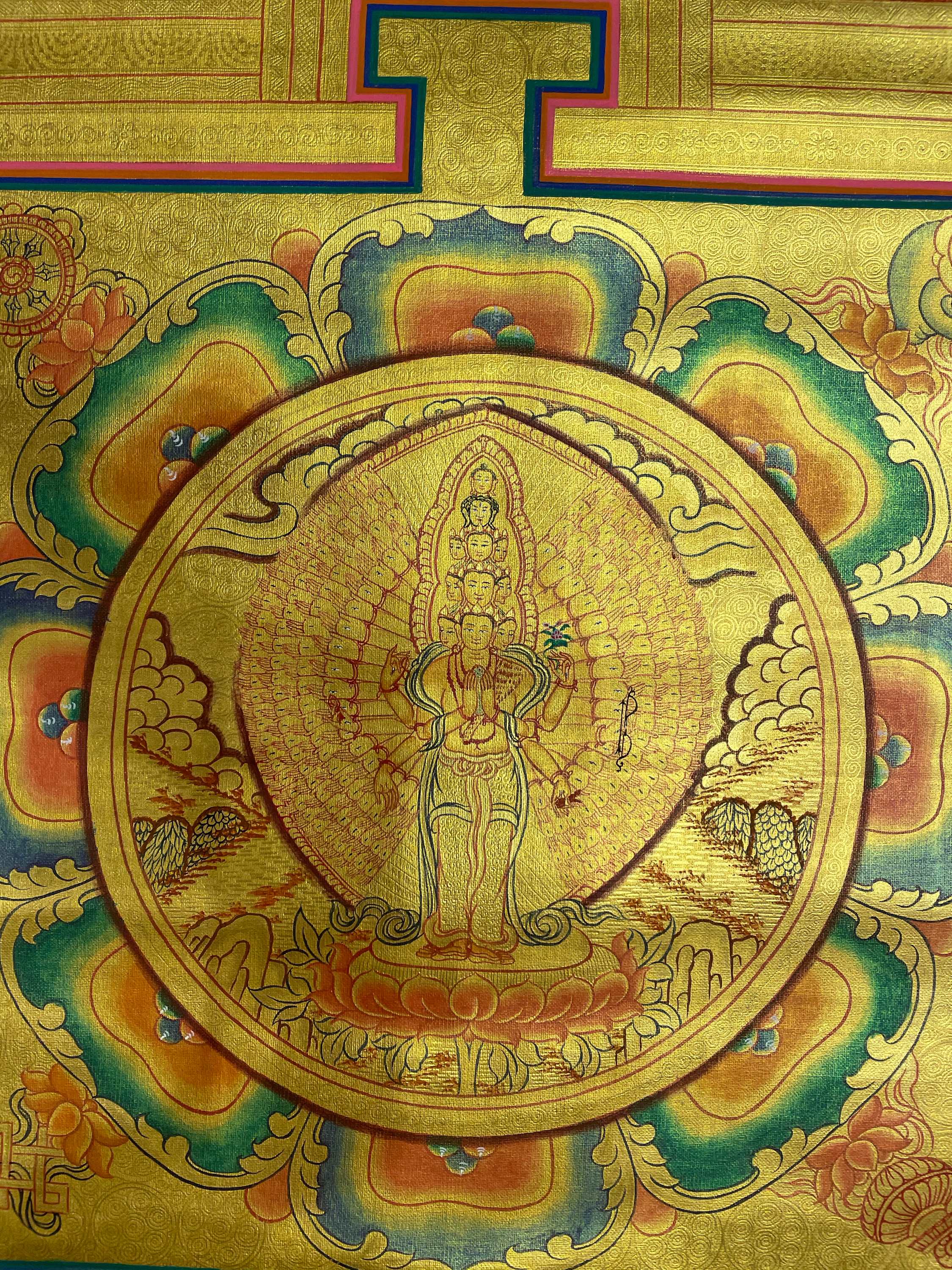 Buddist Hand Painted Thangka <span Style=