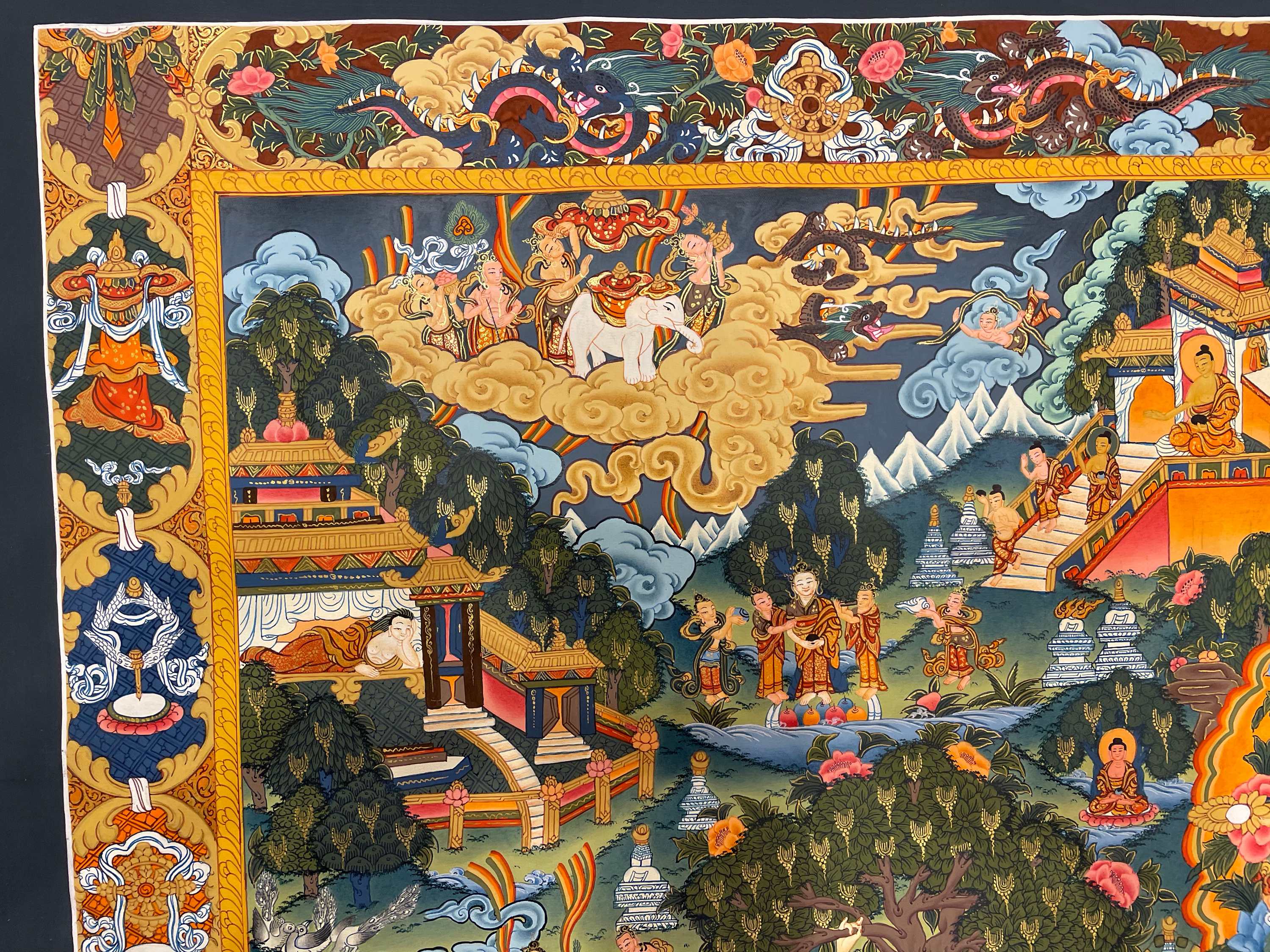 Buddist Hand Painted Thangka <span Style=