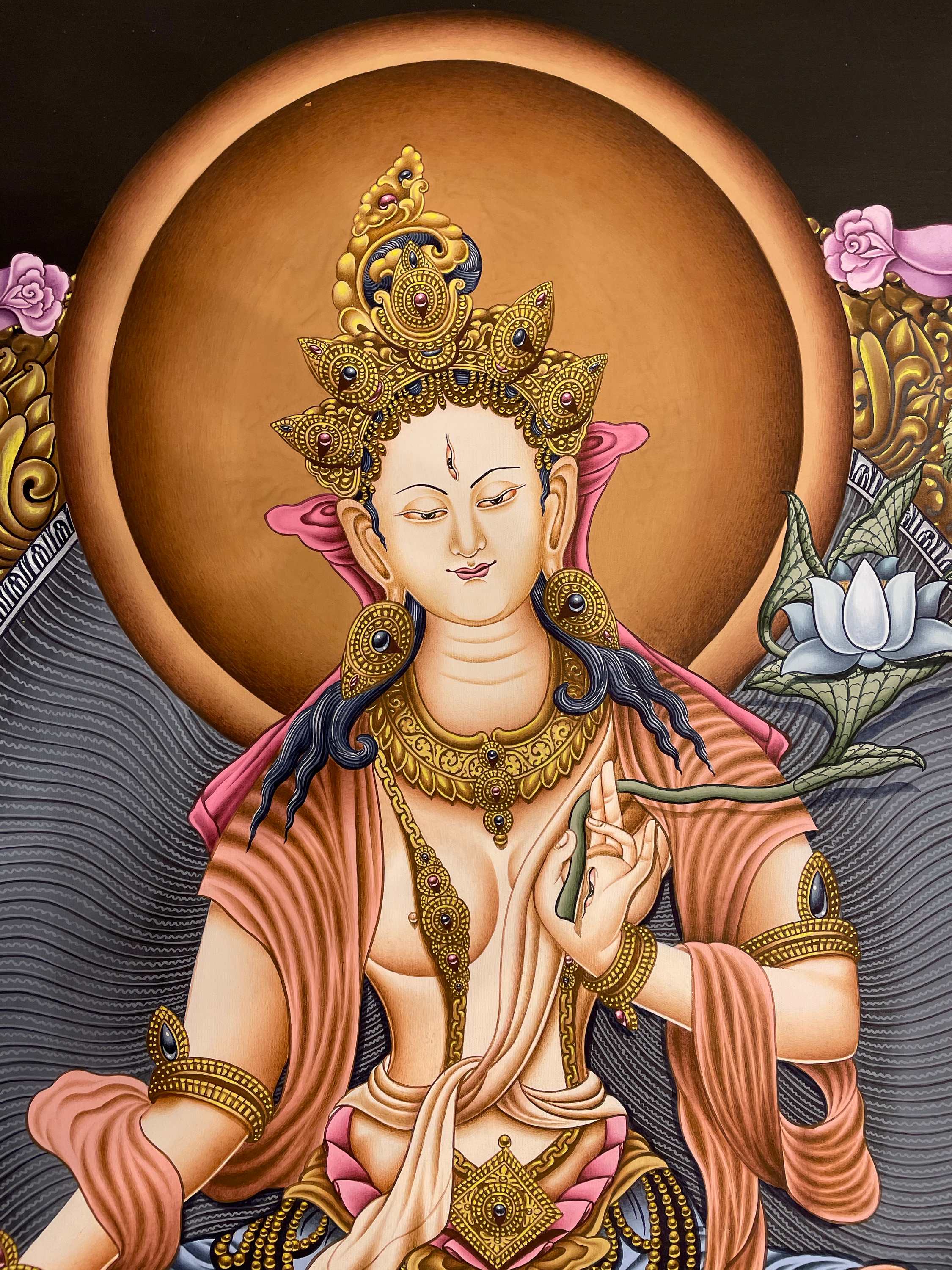 Buddist Hand Painted Thangka <span Style=