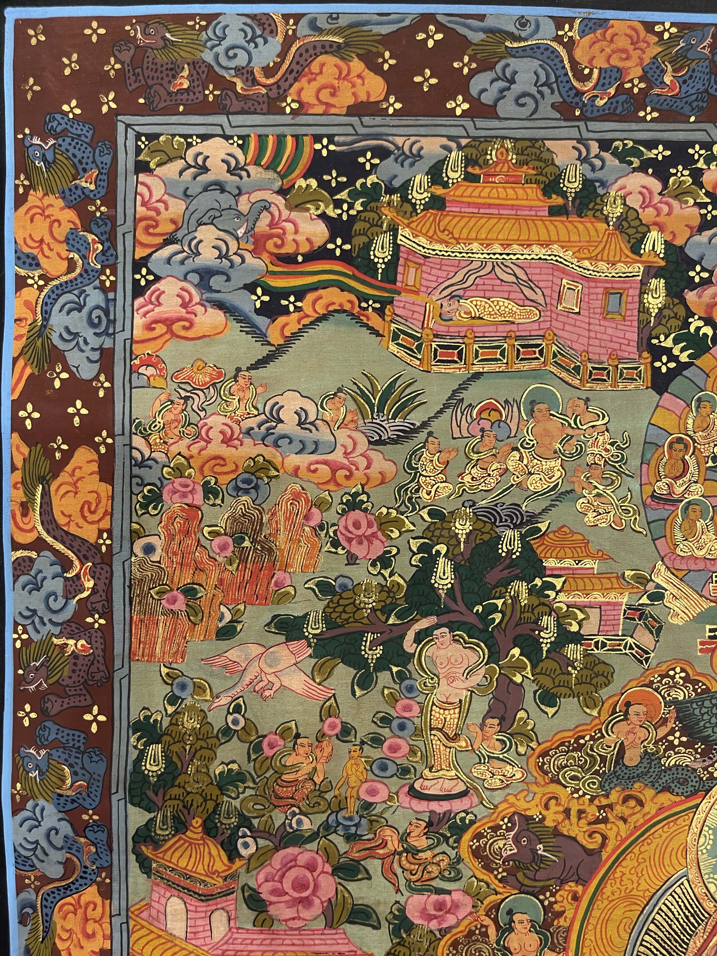 Buddhist Hand Painted Thangka <span Style=