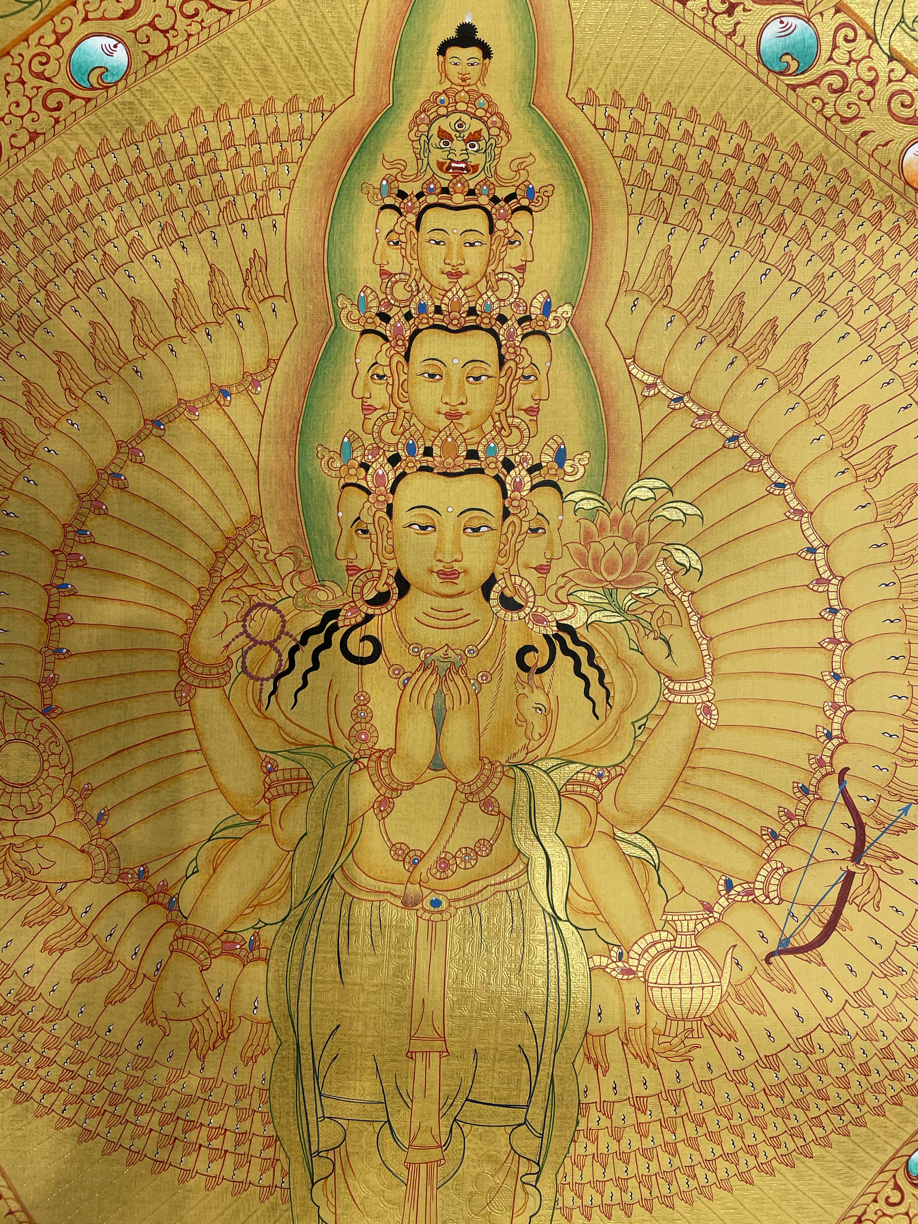 Buddhist Hand Painted Thangka <span Style=