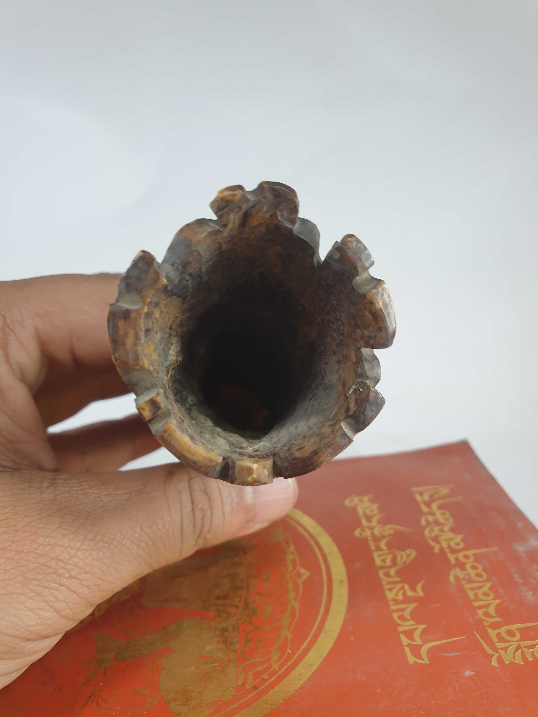 Tibetan Horn bone Stamp, vajravarahi - Dorje Phagmo Carved