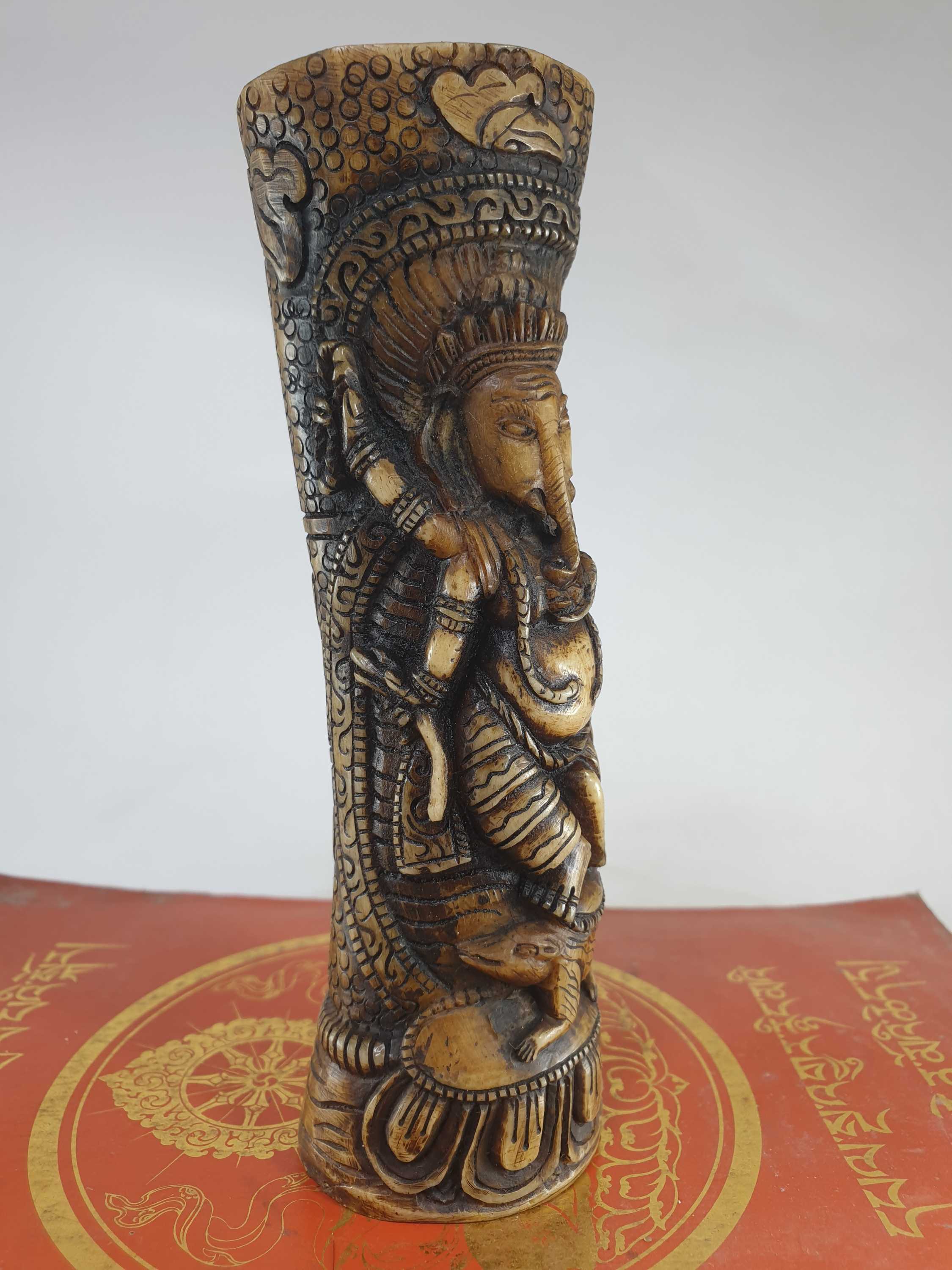 Tibetan Horn bone Stamp, ganesh Carved