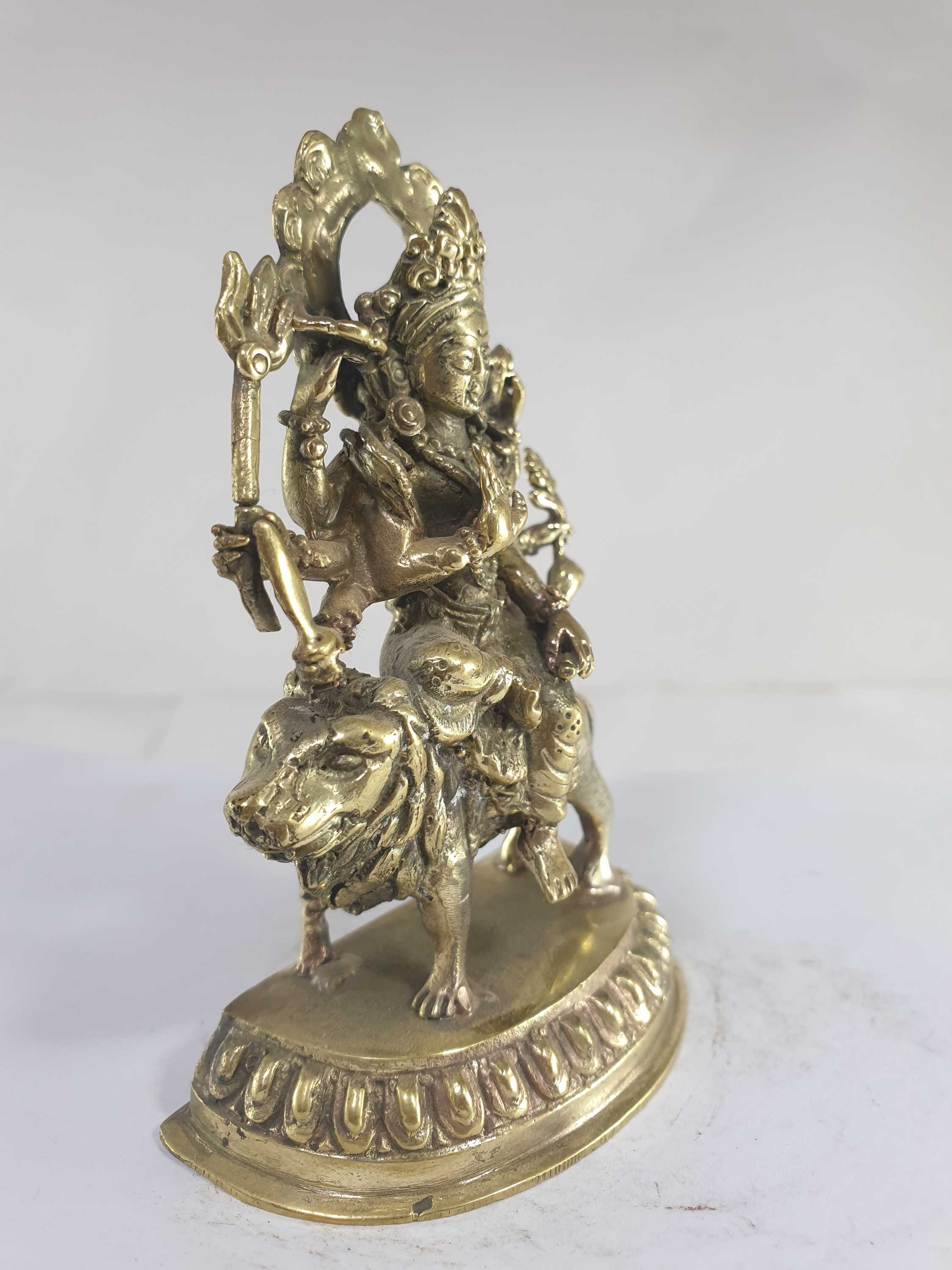 Statue Of Durga, glossy Finishing, glossy, free Patina Finishing, choice Of Material