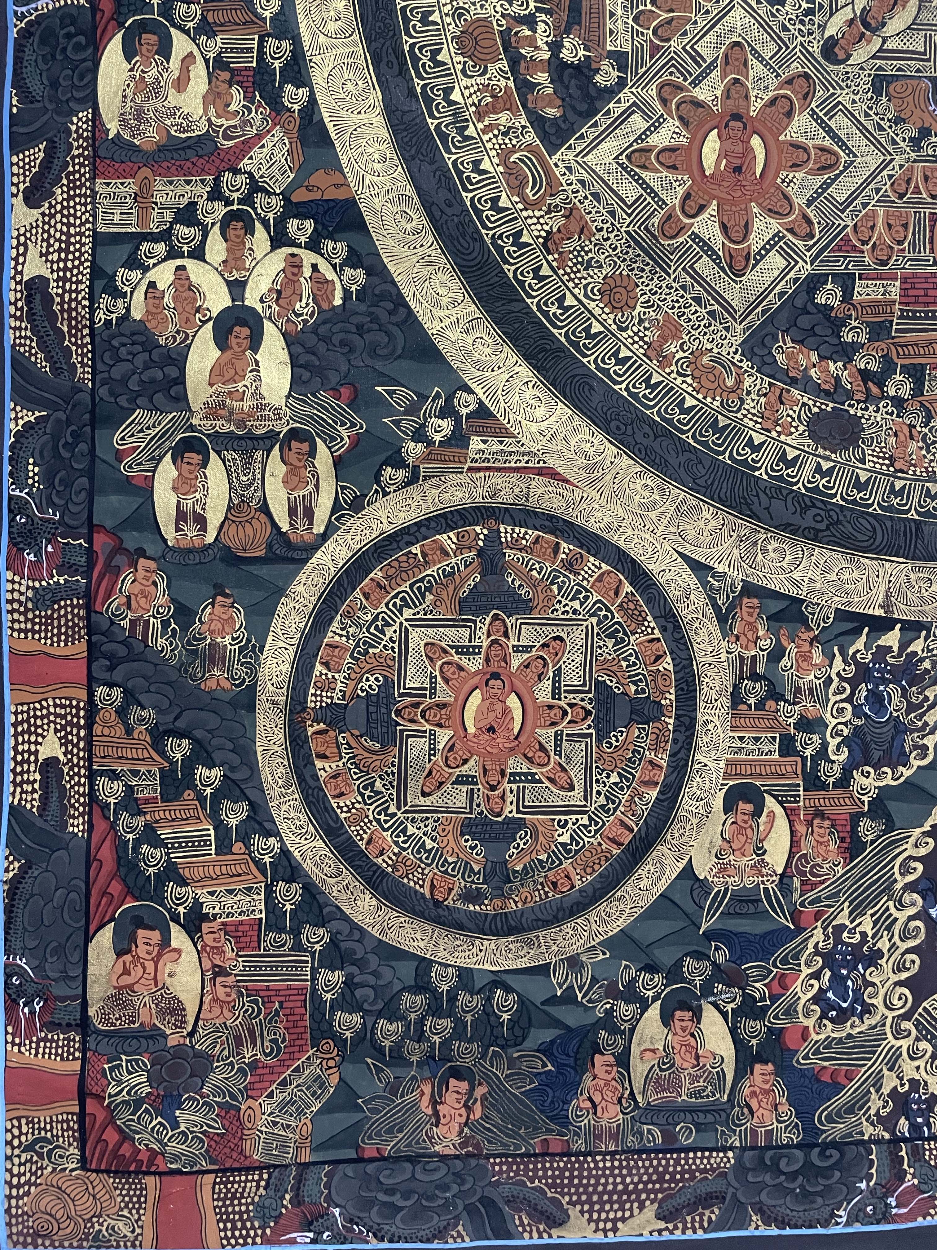 Buddhist Hand Painted Thangka <span Style=