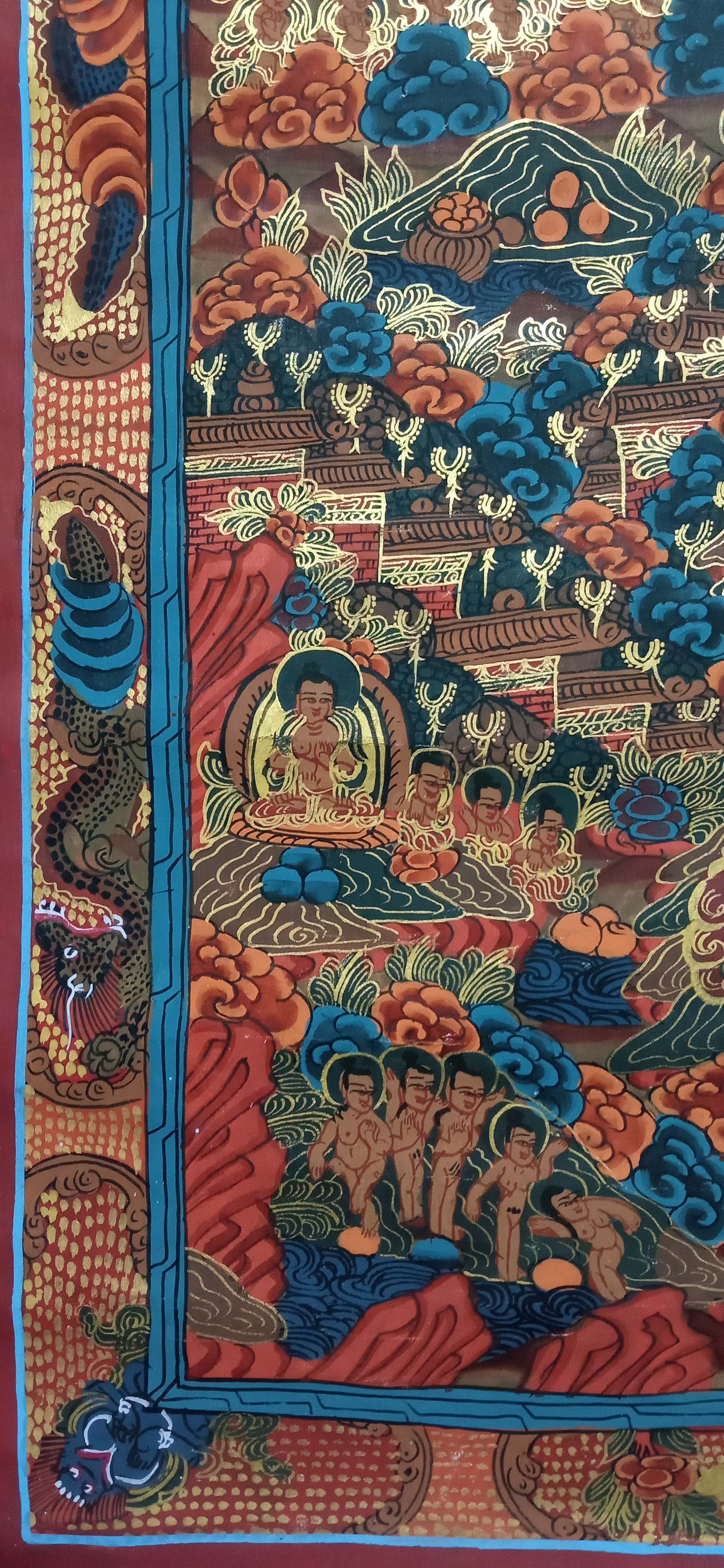 Buddhist Handmade Thangka <span Style=