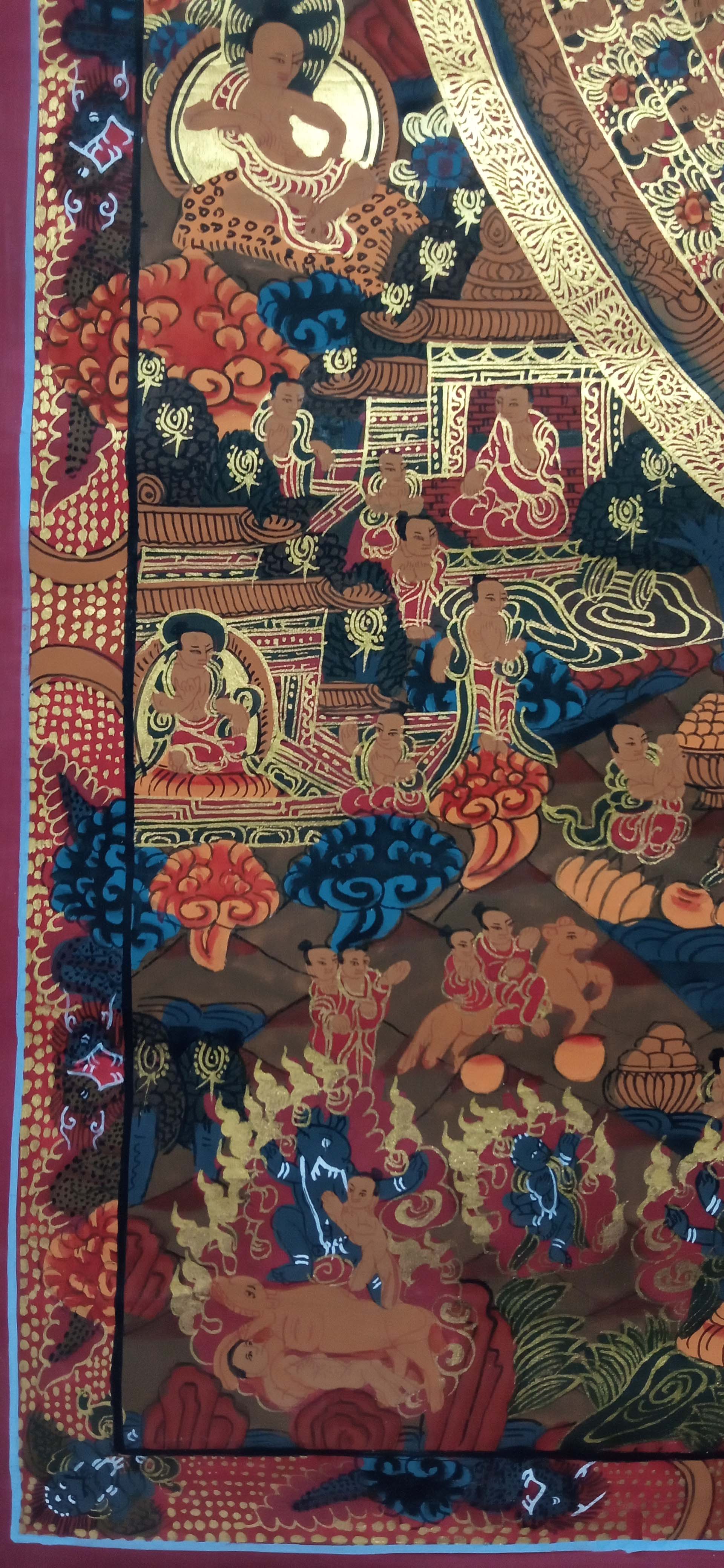 Buddhist Handmade Thangka <span Style=