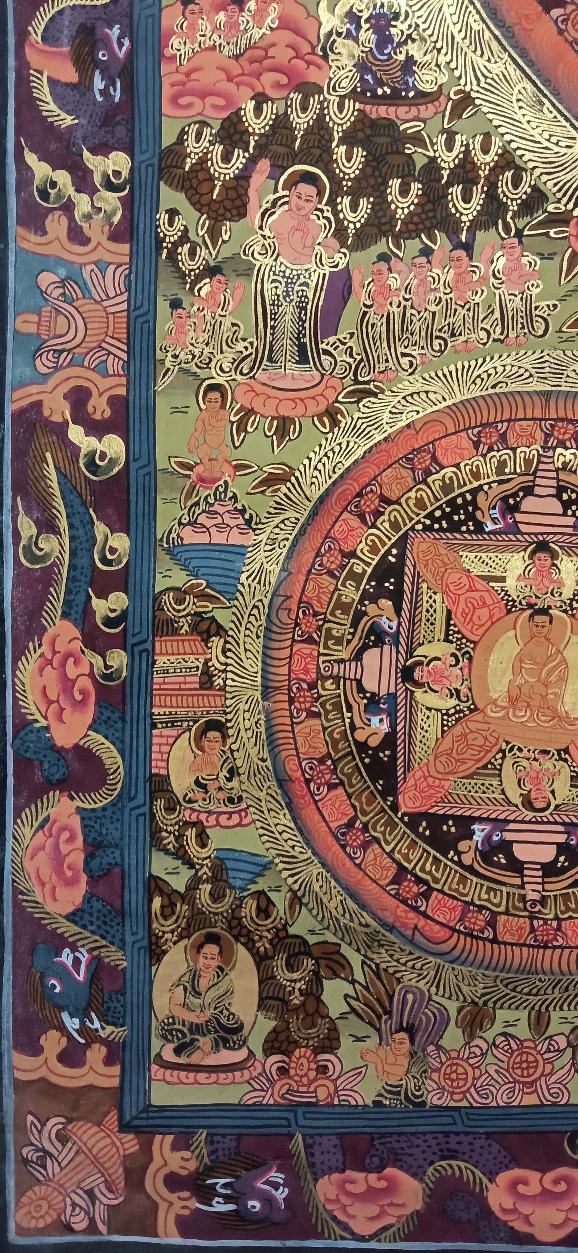 Buddhist Handmade Thangka <span Style=