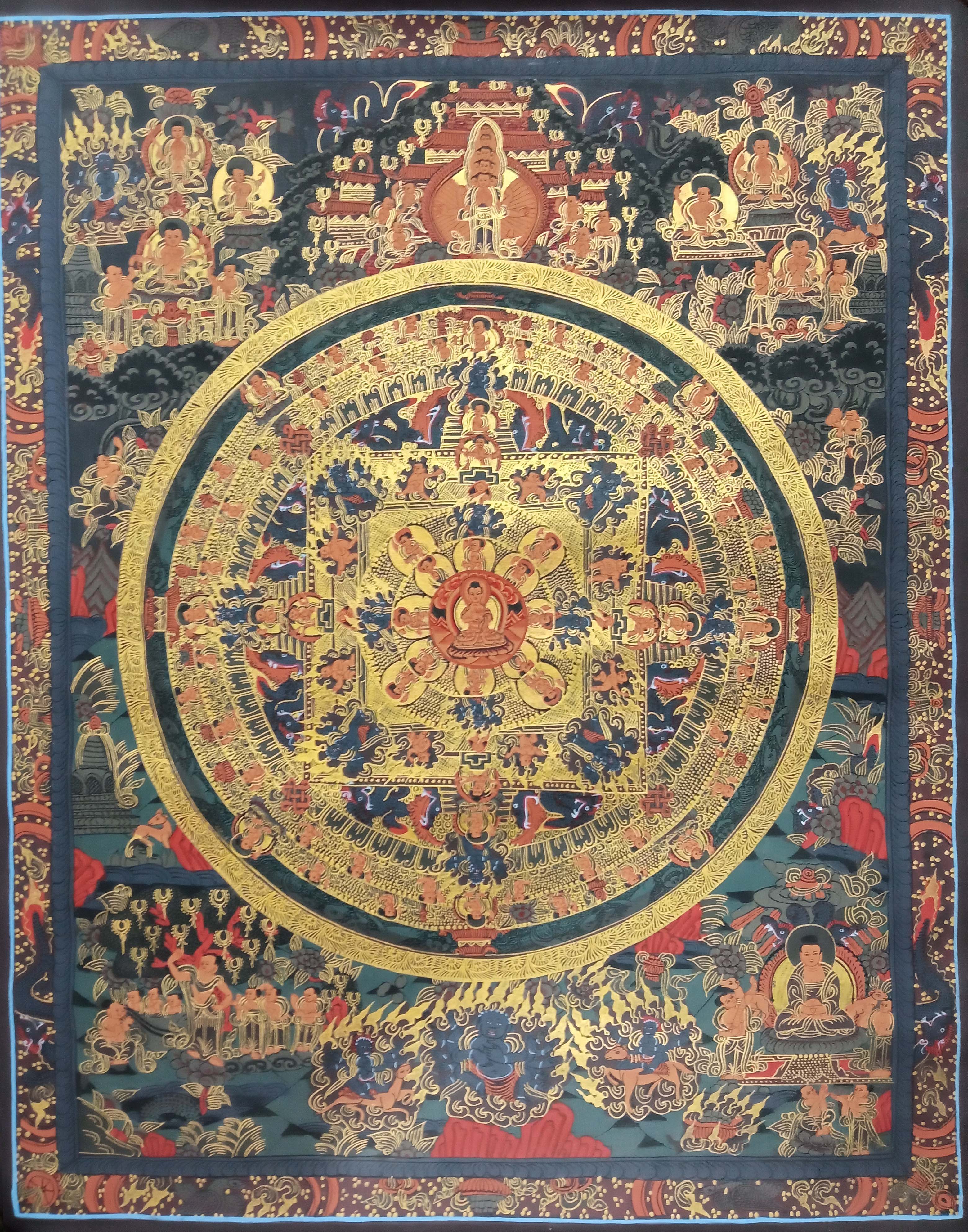 Buddhist Handmade Thangka <span Style=