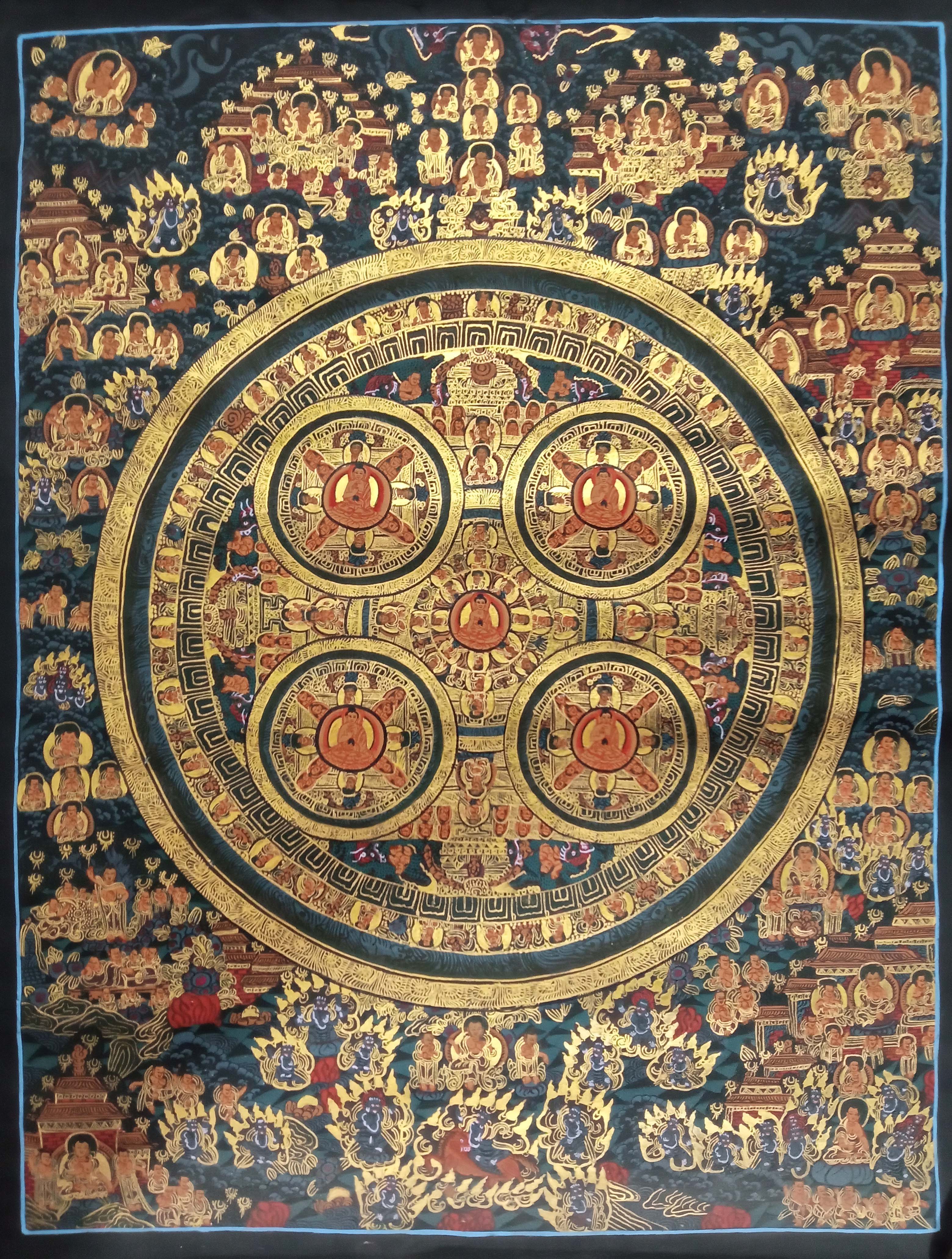 Buddhist Handmade Thangka <span Style=