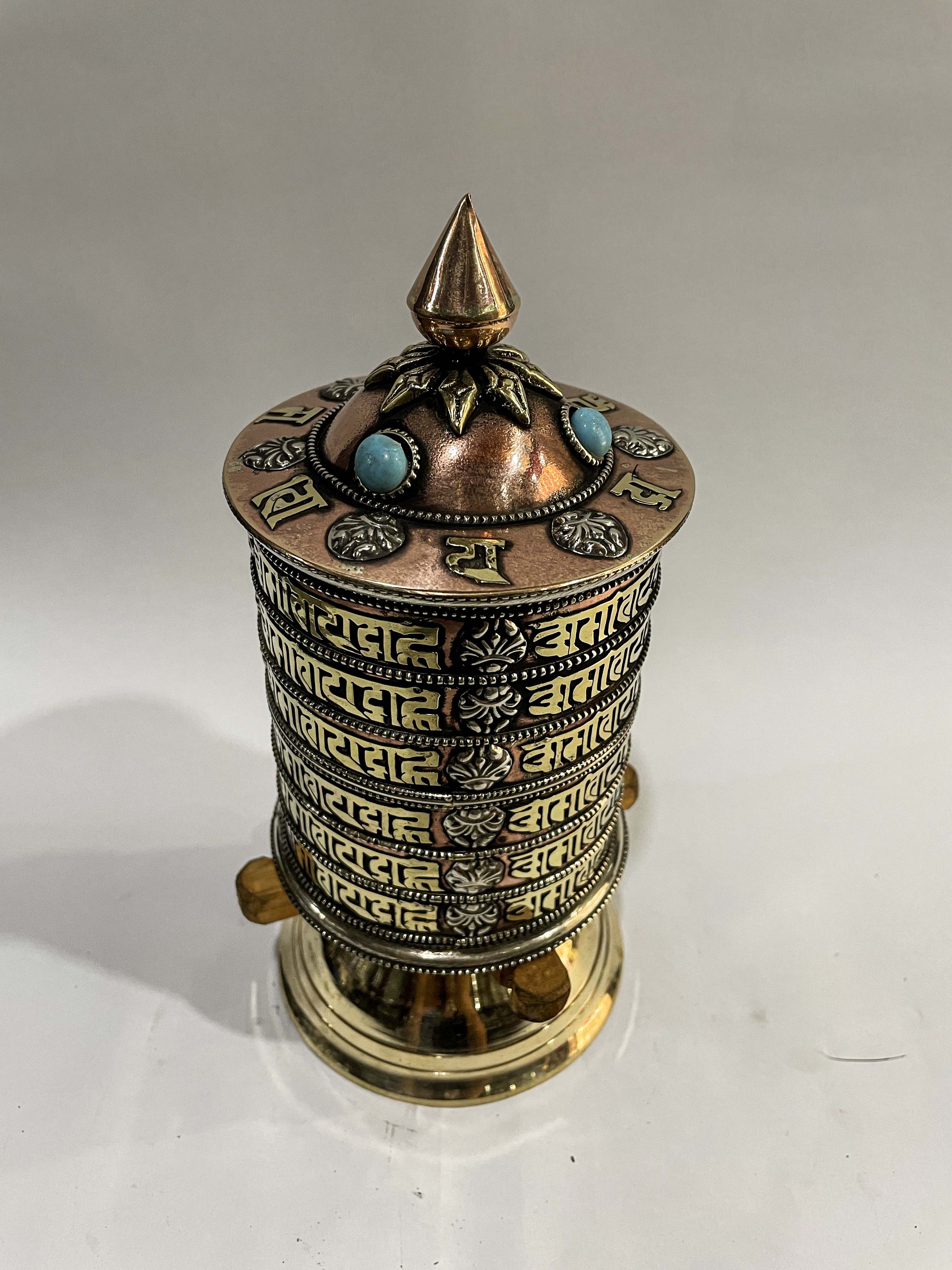 Table Prayer Wheel Big Size Mantra Inside, <span Style=