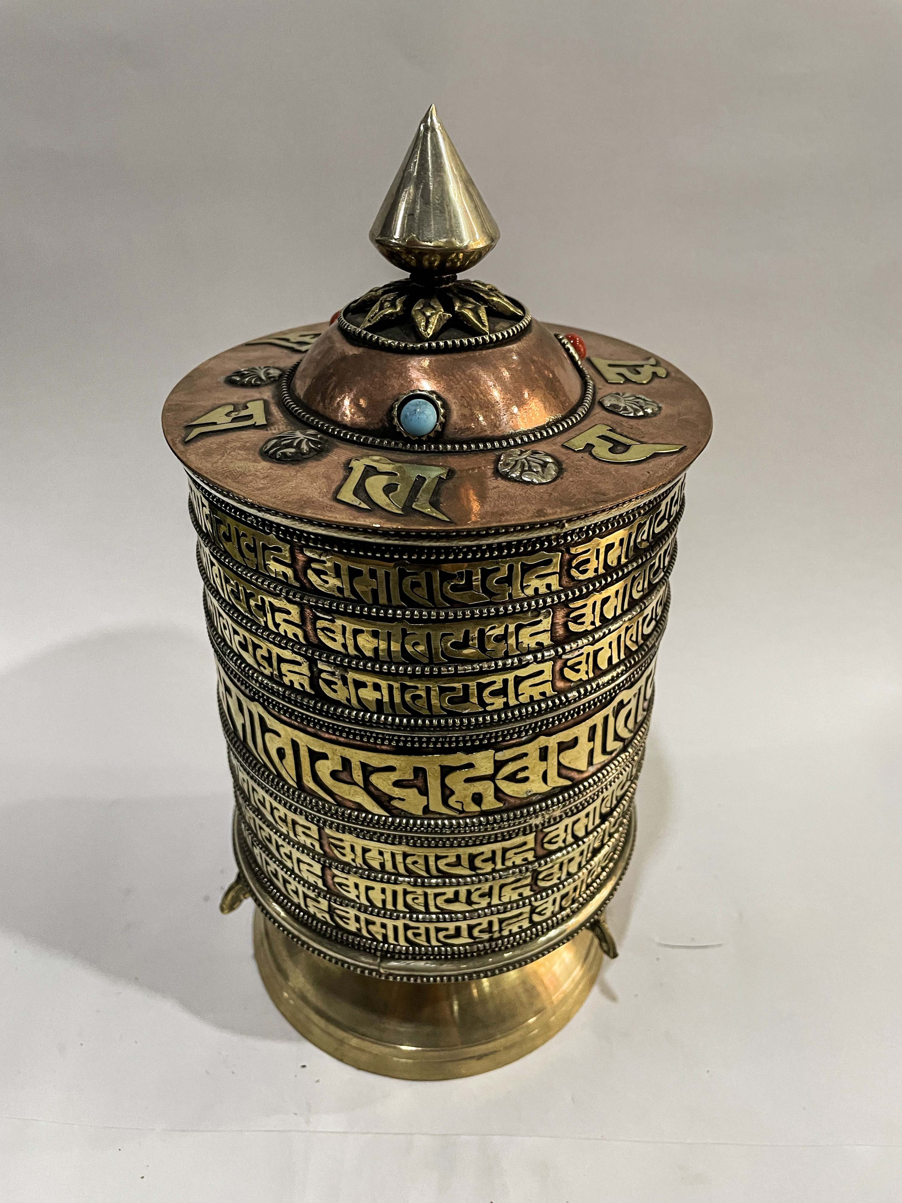 Table Prayer Wheel Big Size Mantra Inside, <span Style=