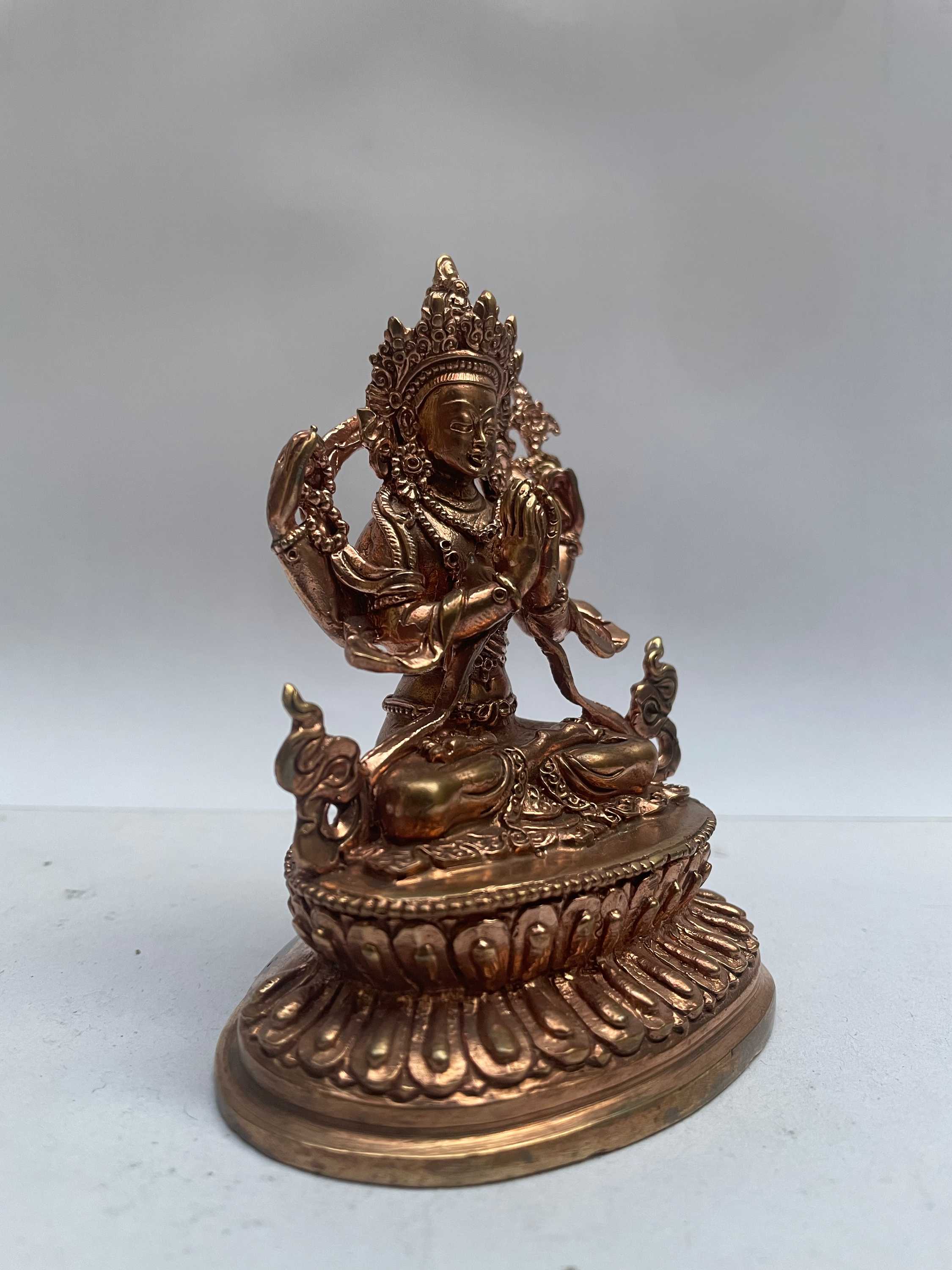 Buddhist Miniature Statue Of Chenrezig, ceramic Molding