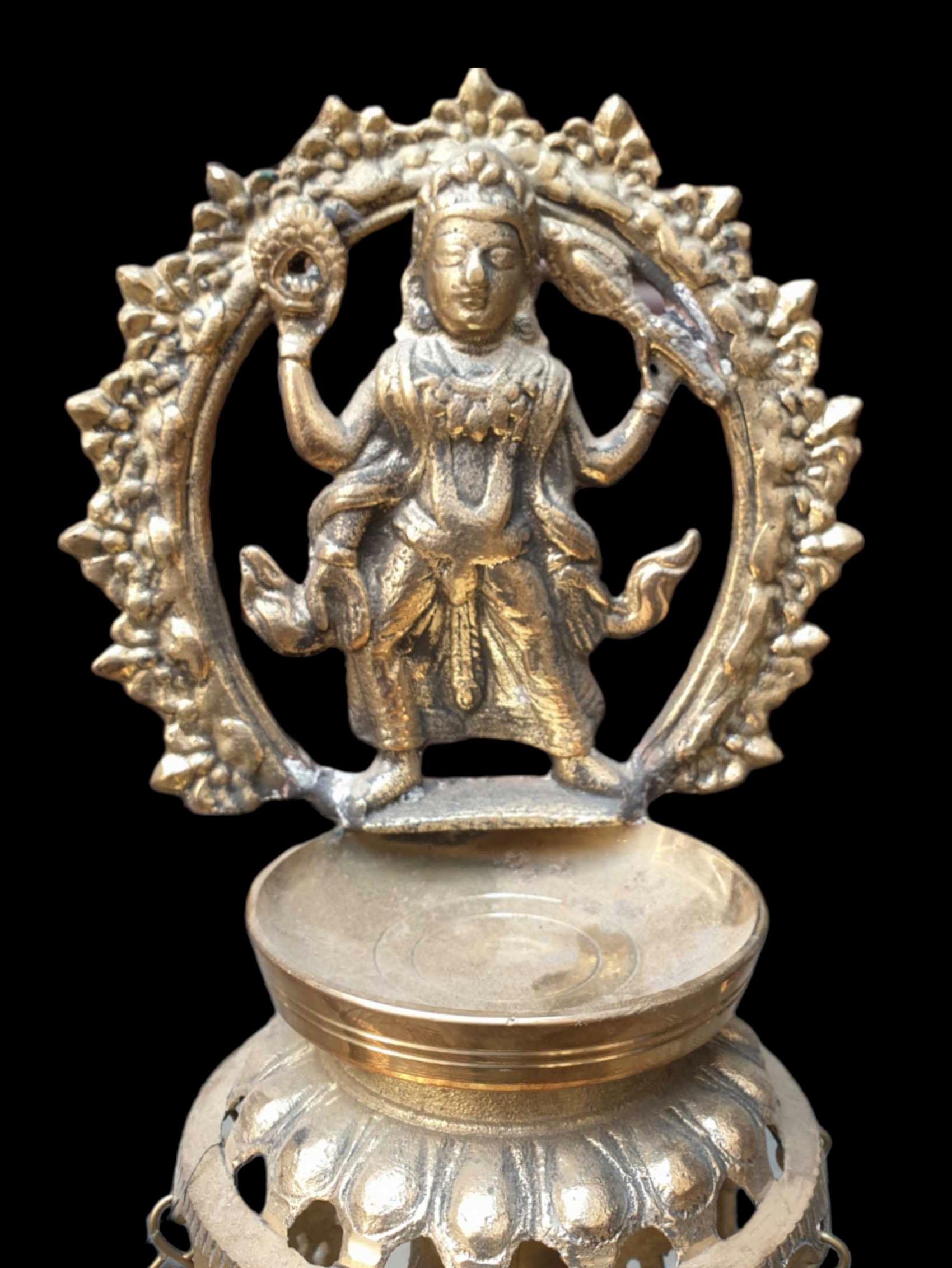 Nepali Traditional Statue Of Oil Lamp, washable